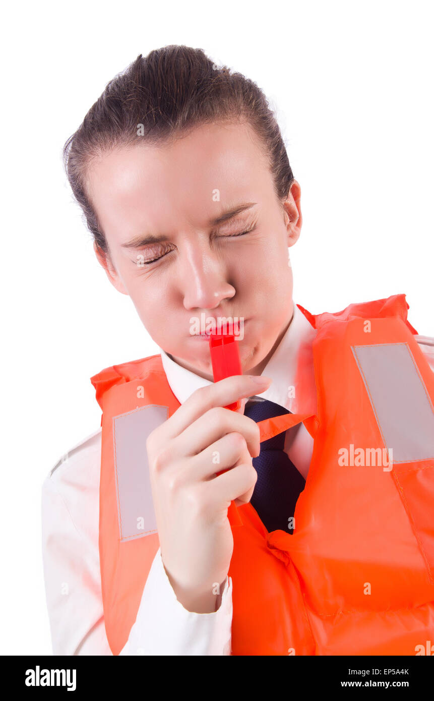 Woman life jacket rescue hi-res stock photography and images - Alamy