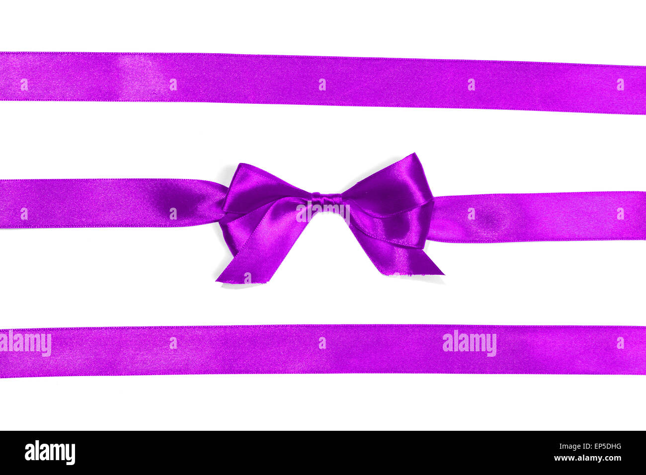 purple ribbon isolated on white Stock Photo