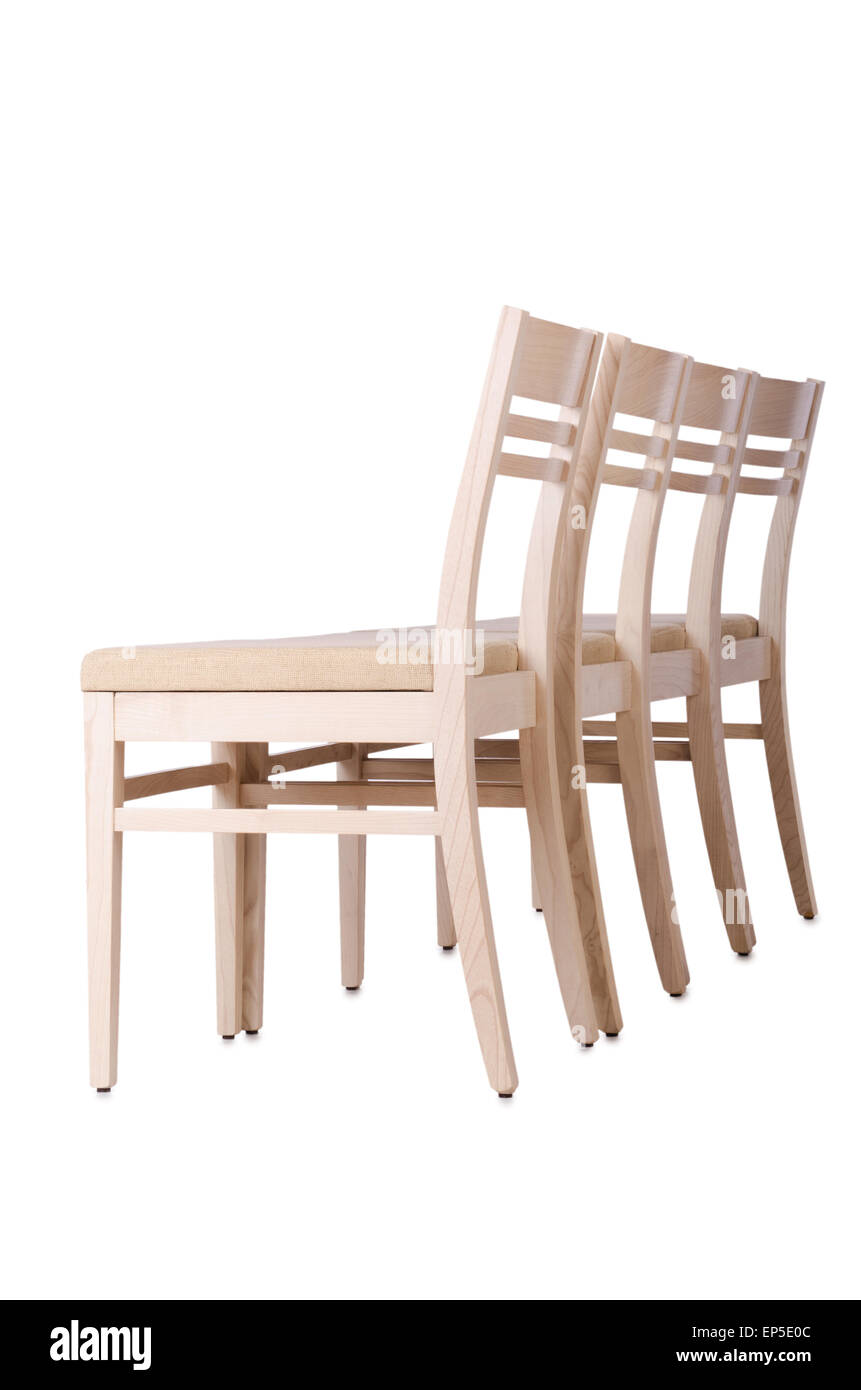 Set of chairs isolated on white Stock Photo - Alamy