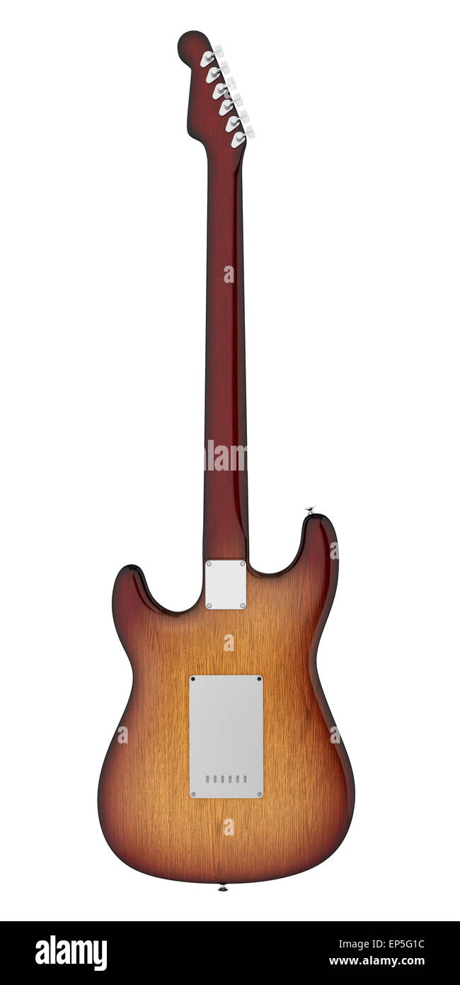 back view of electric guitar isolated on white Stock Photo Alamy
