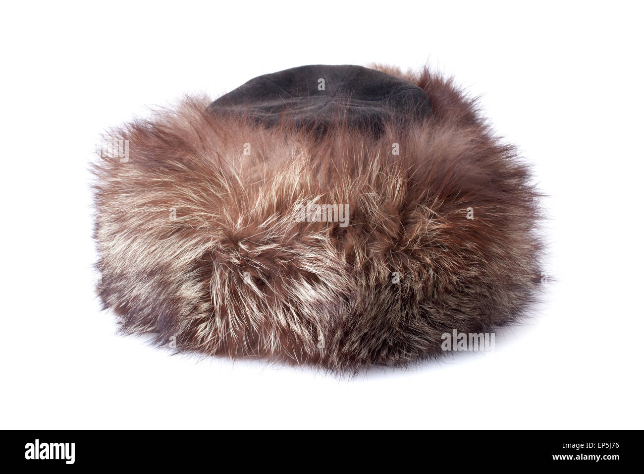 brown female fur hat isolated on white background Stock Photo