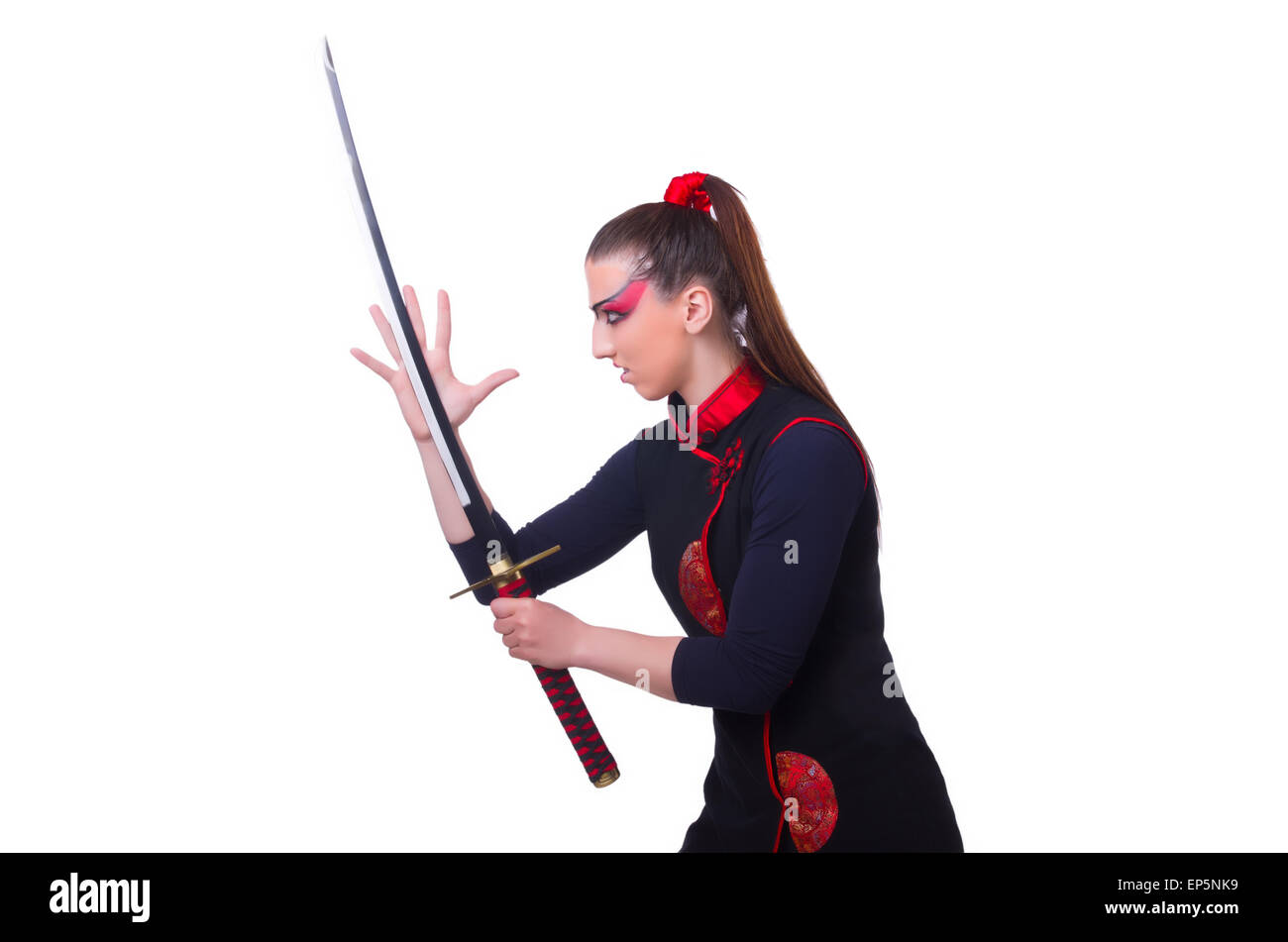 Woman in japanese martial art concept Stock Photo