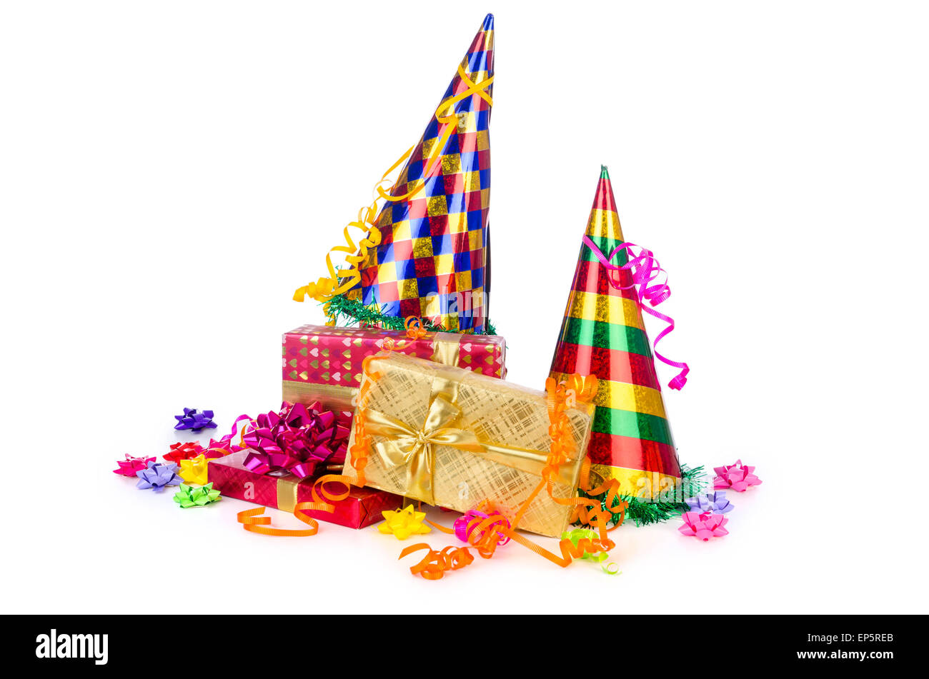 Party items on the white Stock Photo Alamy