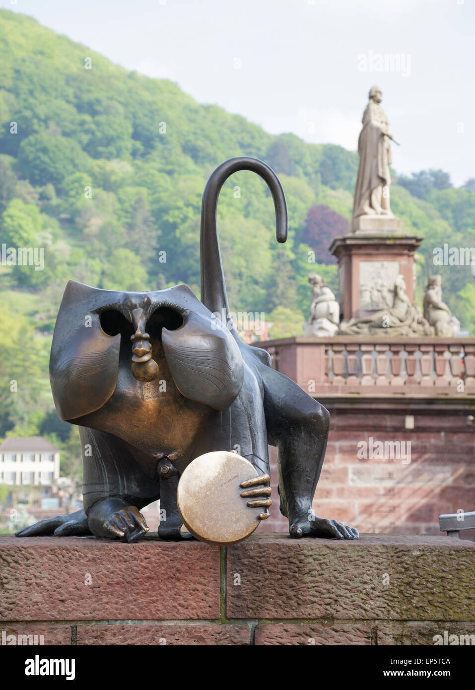 Bridge Monkey, Heidelberg, Baden-Württemberg, Germany Stock Photo