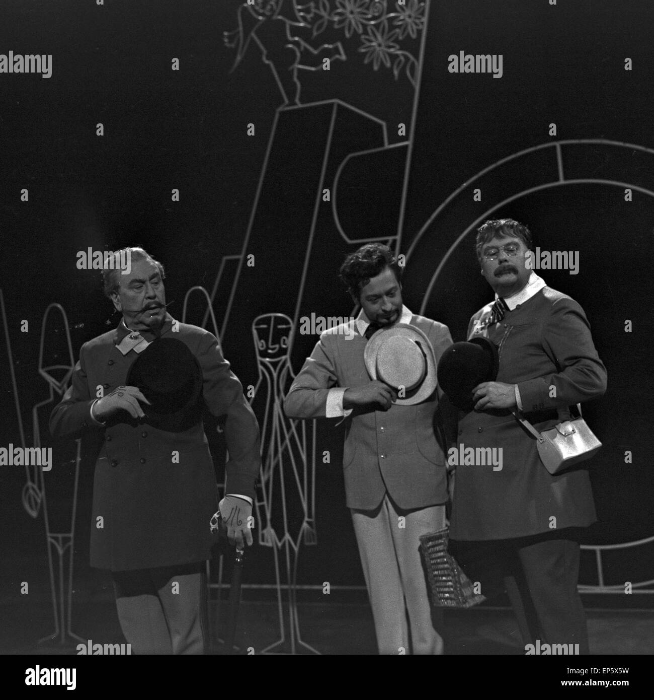 Die Reise auf den Mond, Deutschland 1964, Regie: Ulrich Erfurth, Darsteller: Mathieu Ahlersmeyer, Gerard Clair, Heinz Erhardt Stock Photo