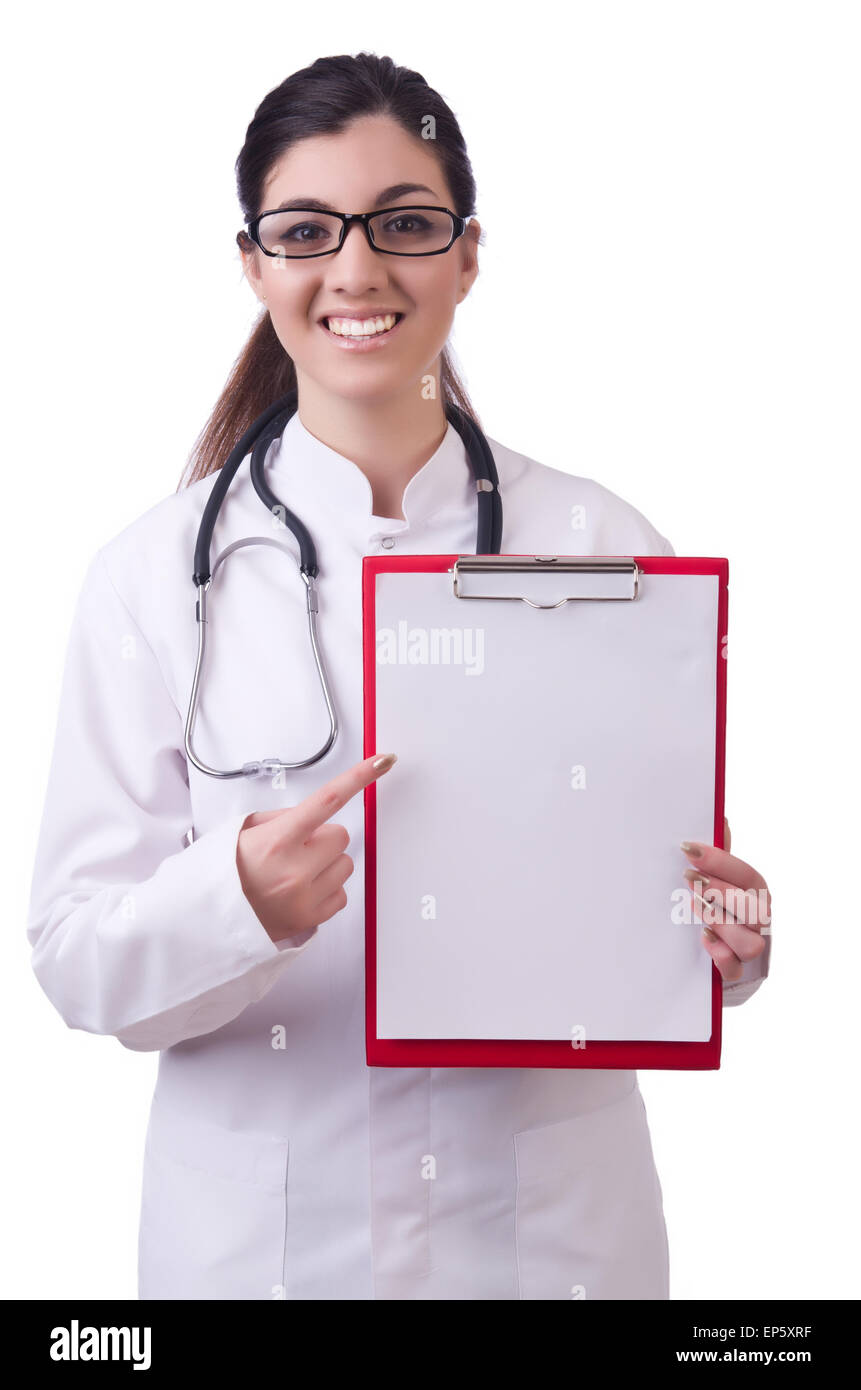 Woman doctor isolated on the white Stock Photo - Alamy