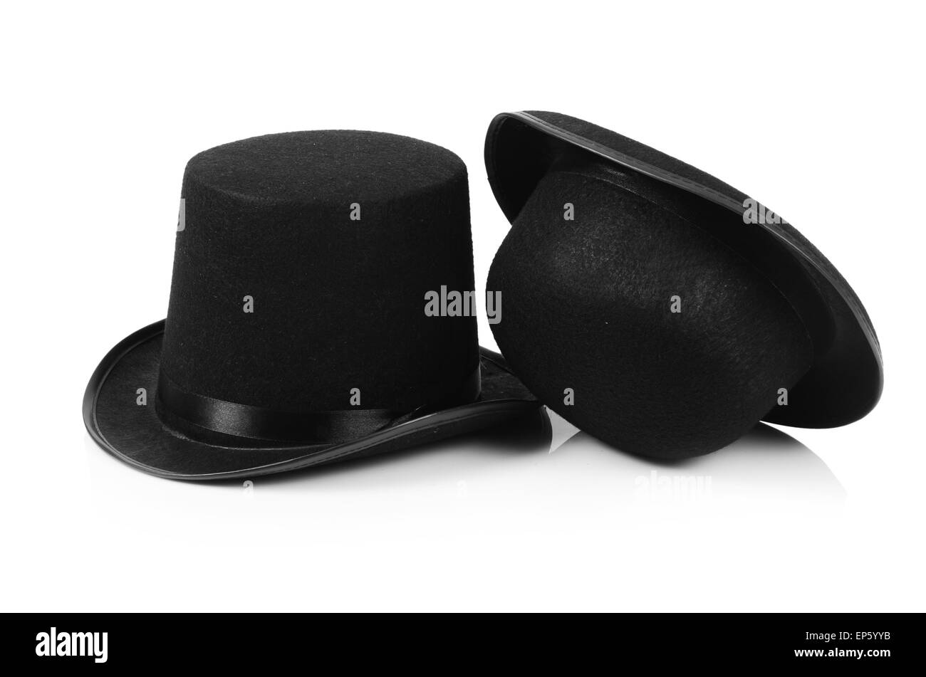Black tophat top hat isolated on the white Stock Photo - Alamy