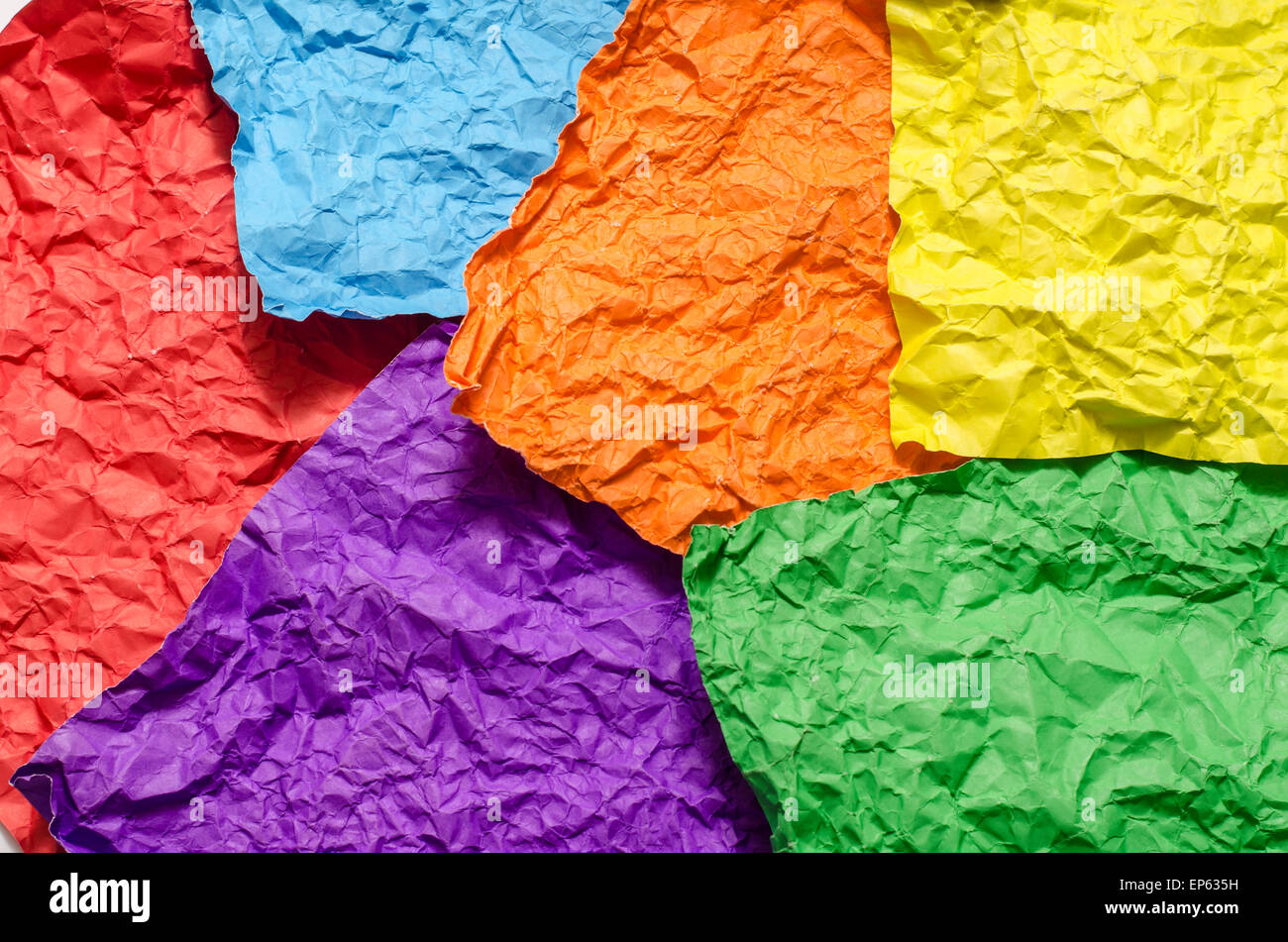 colour crumpled paper texture background Stock Photo