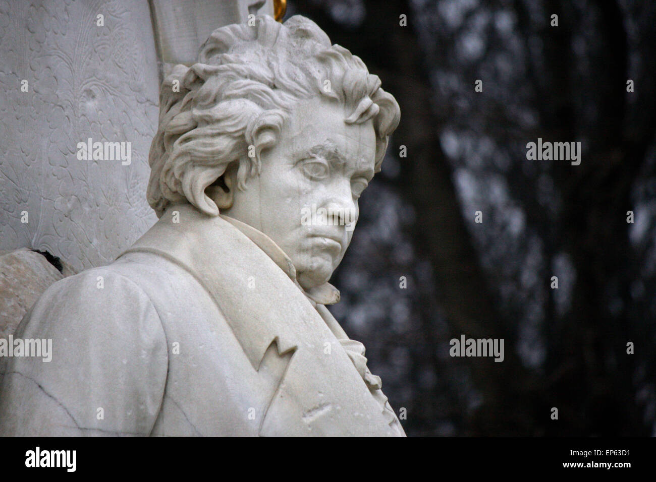 Ludwig van Beethoven-Skulptur, Komponistendenkmal, Tiergarten, 12. Dezember 2013, Berlin-Tiergarten. Stock Photo