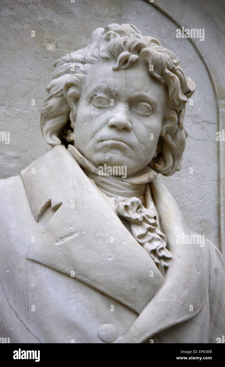 Ludwig van Beethoven-Skulptur, Komponistendenkmal, Tiergarten, 12. Dezember 2013, Berlin-Tiergarten. Stock Photo