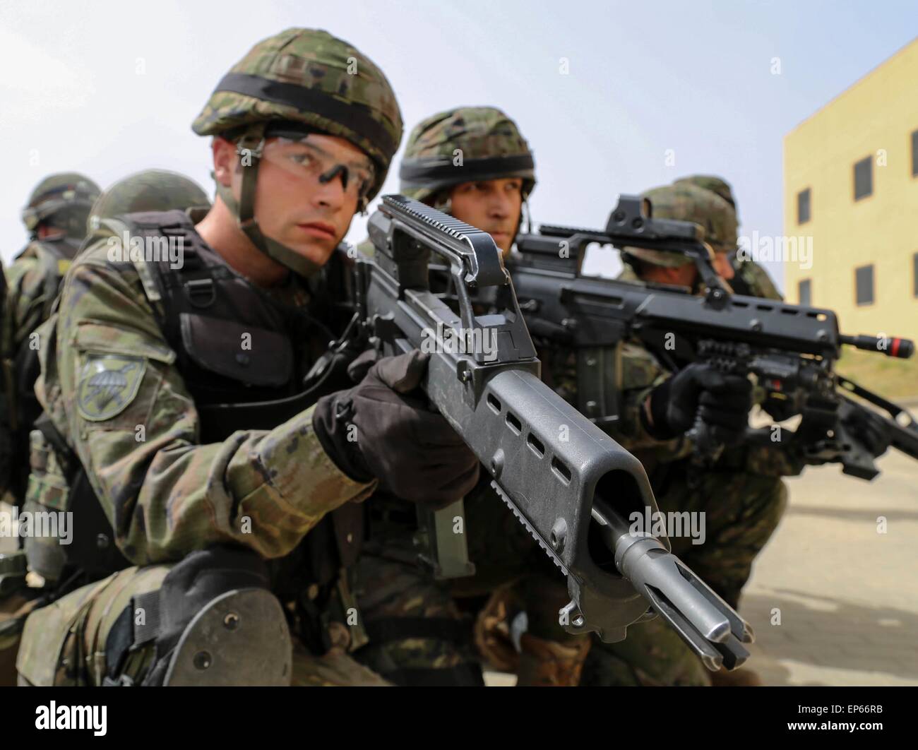 Madrid, Spain. 13th May, 2015. A Spanish soldier from the Brigada