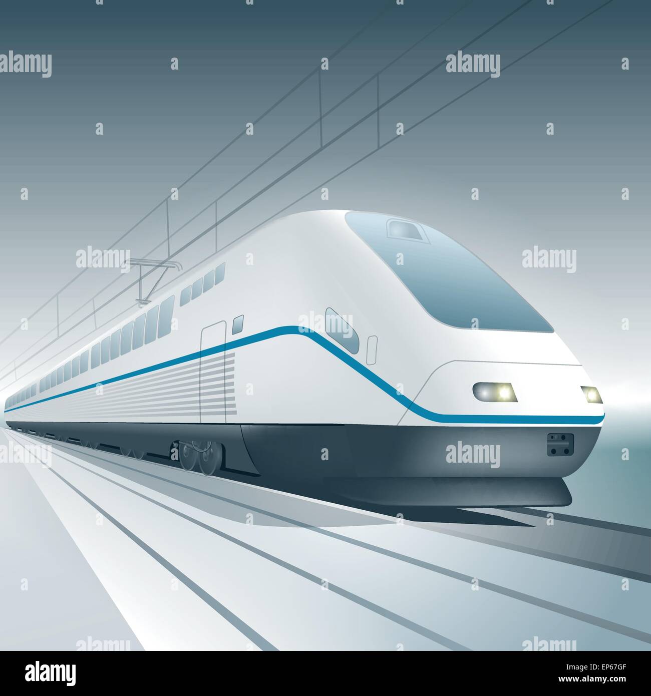 Modern high speed train isolated on background. Vector illustration Stock Vector