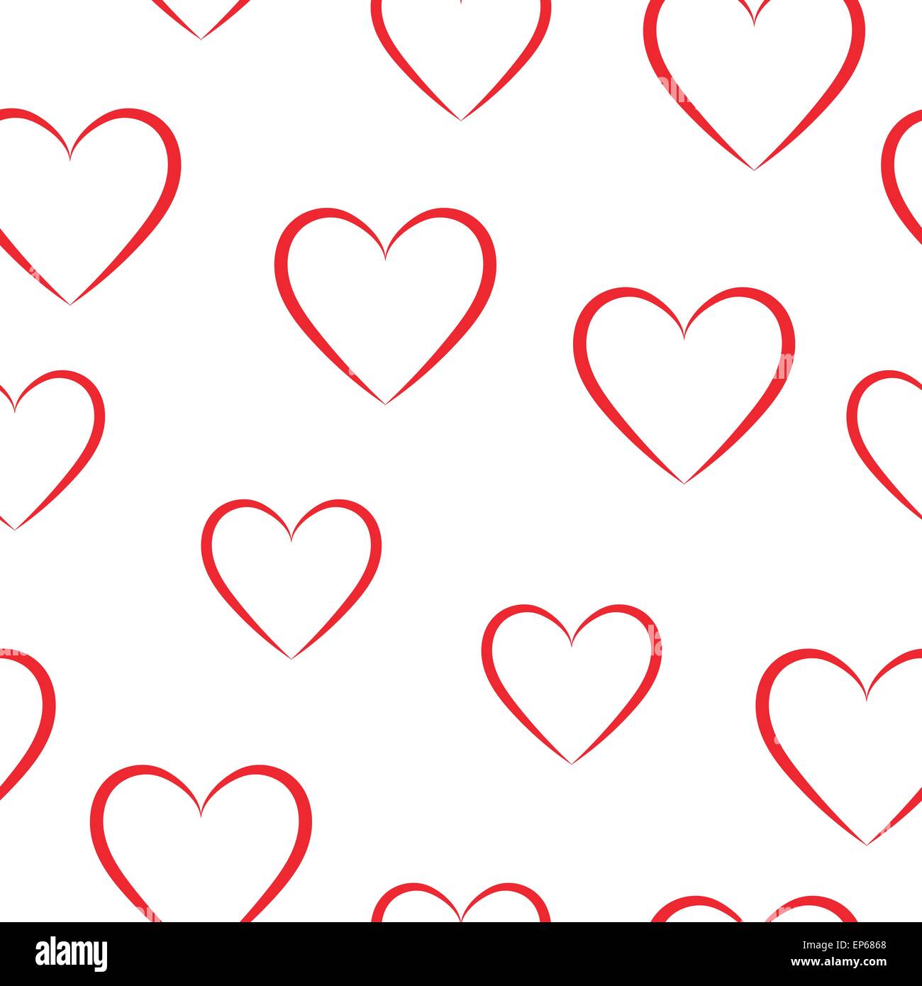 Seamless pattern of red hearts on a white background Stock Vector Image ...