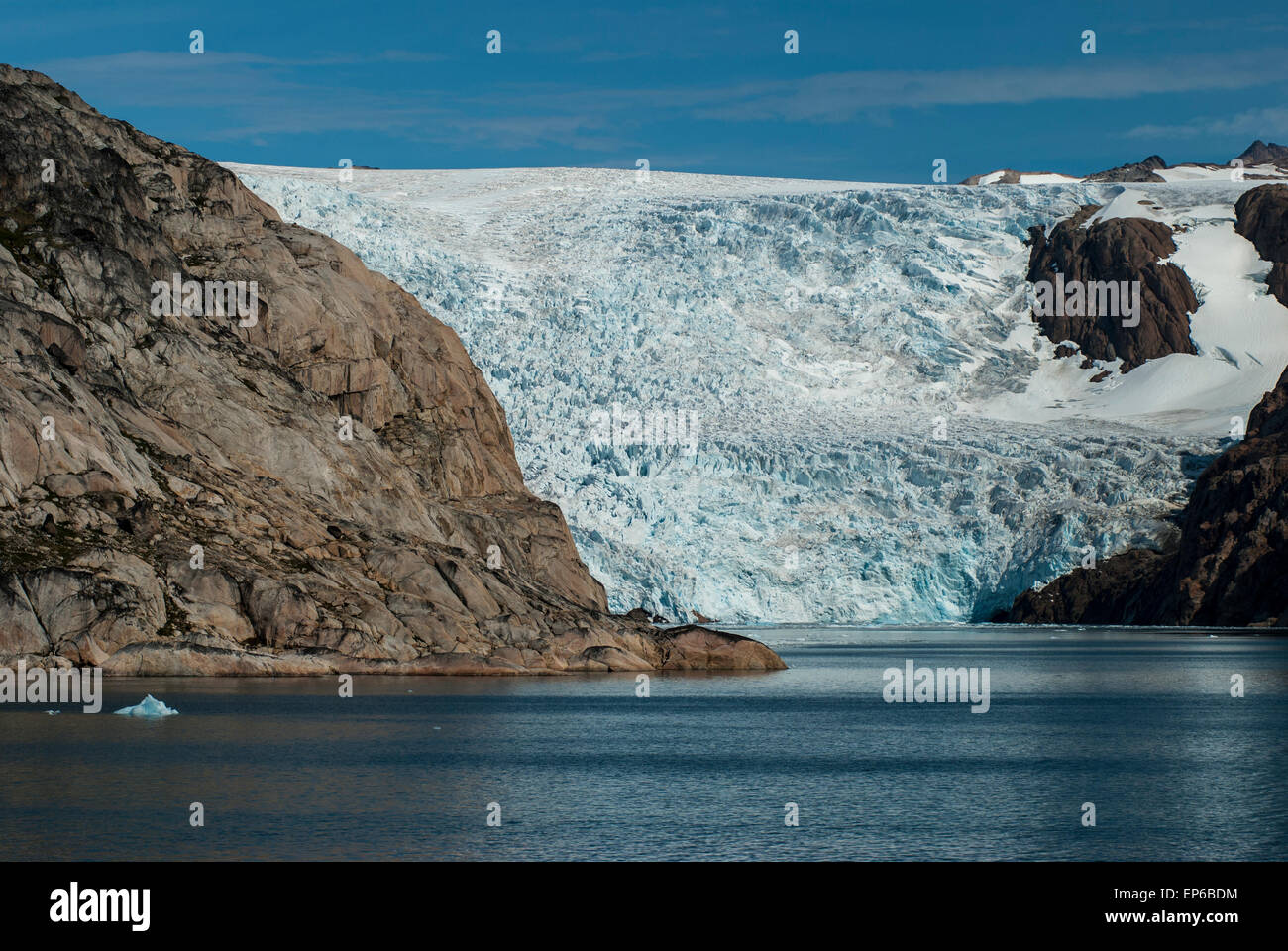 Blue ice glacier in Prince Christian Sound, Greenland Stock Photo