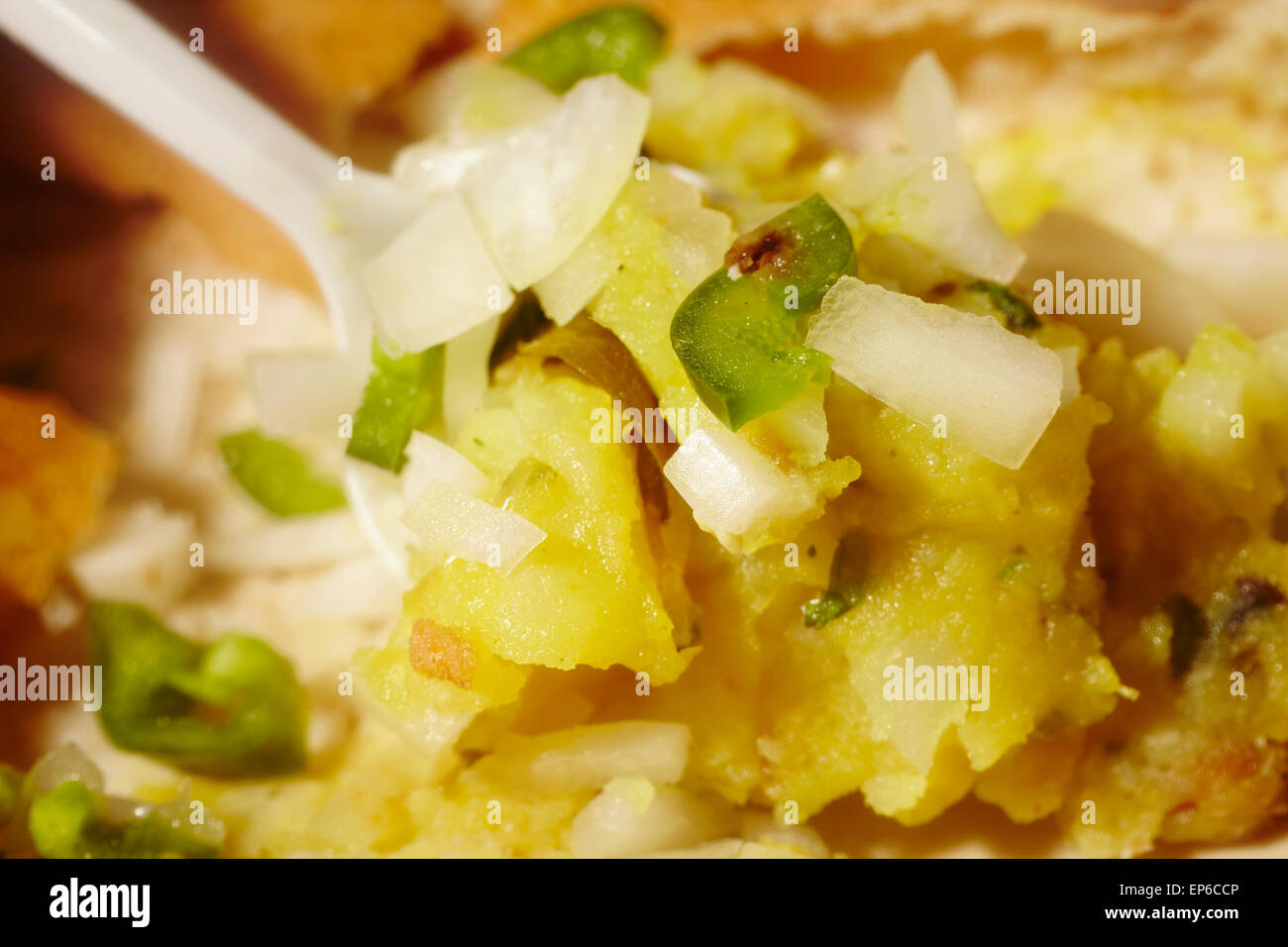 Masala Dosa filling with onion and chili pieces Stock Photo Alamy