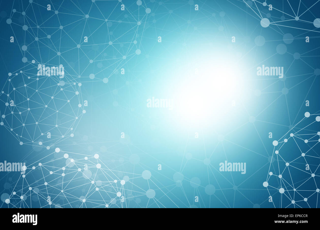 Abstract blue background with molecule Stock Photo - Alamy