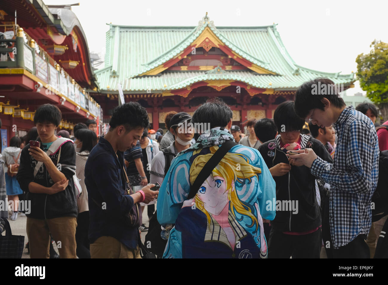 Anime lovers at Kanda Shrine Stock Photo