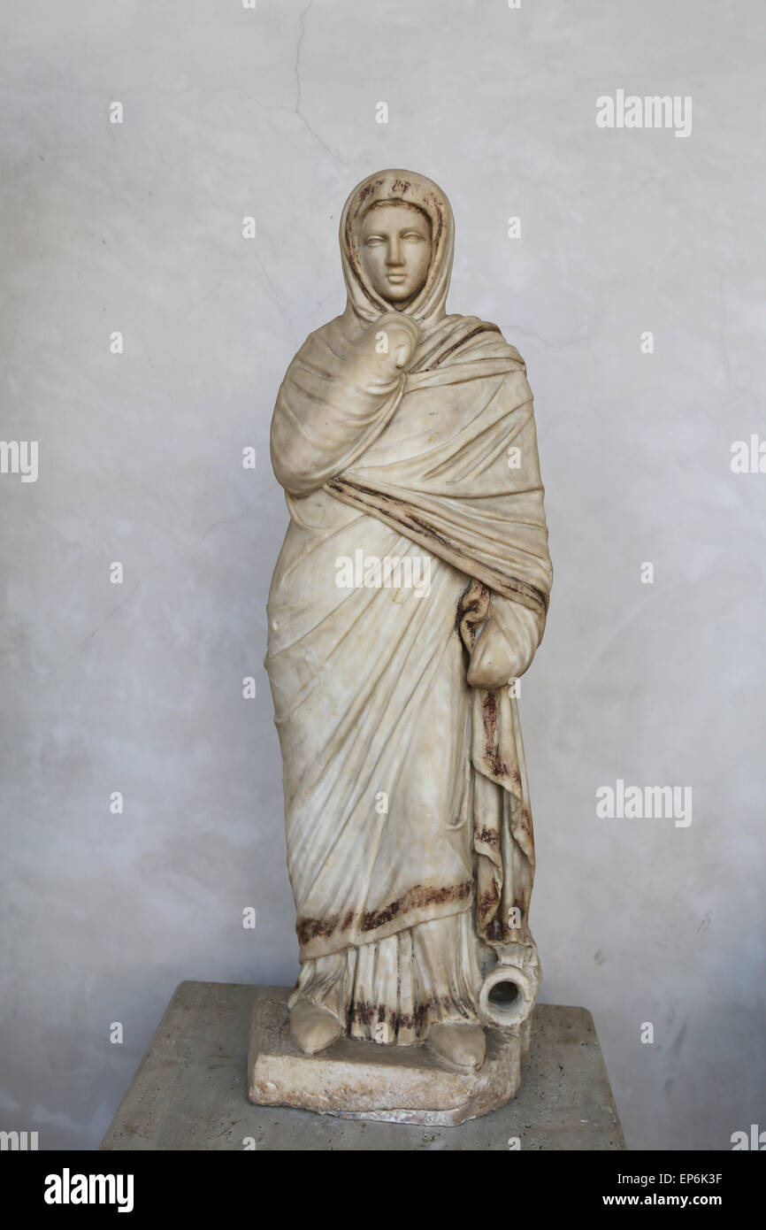 Roman woman. Statue. From Rome. National Roman Museum. Baths of Diocletian. Rome. Italy. Stock Photo