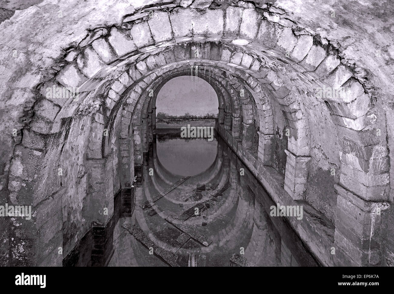Portugal, Alentejo: Medieval cistern in the historic village of Monsaraz Stock Photo