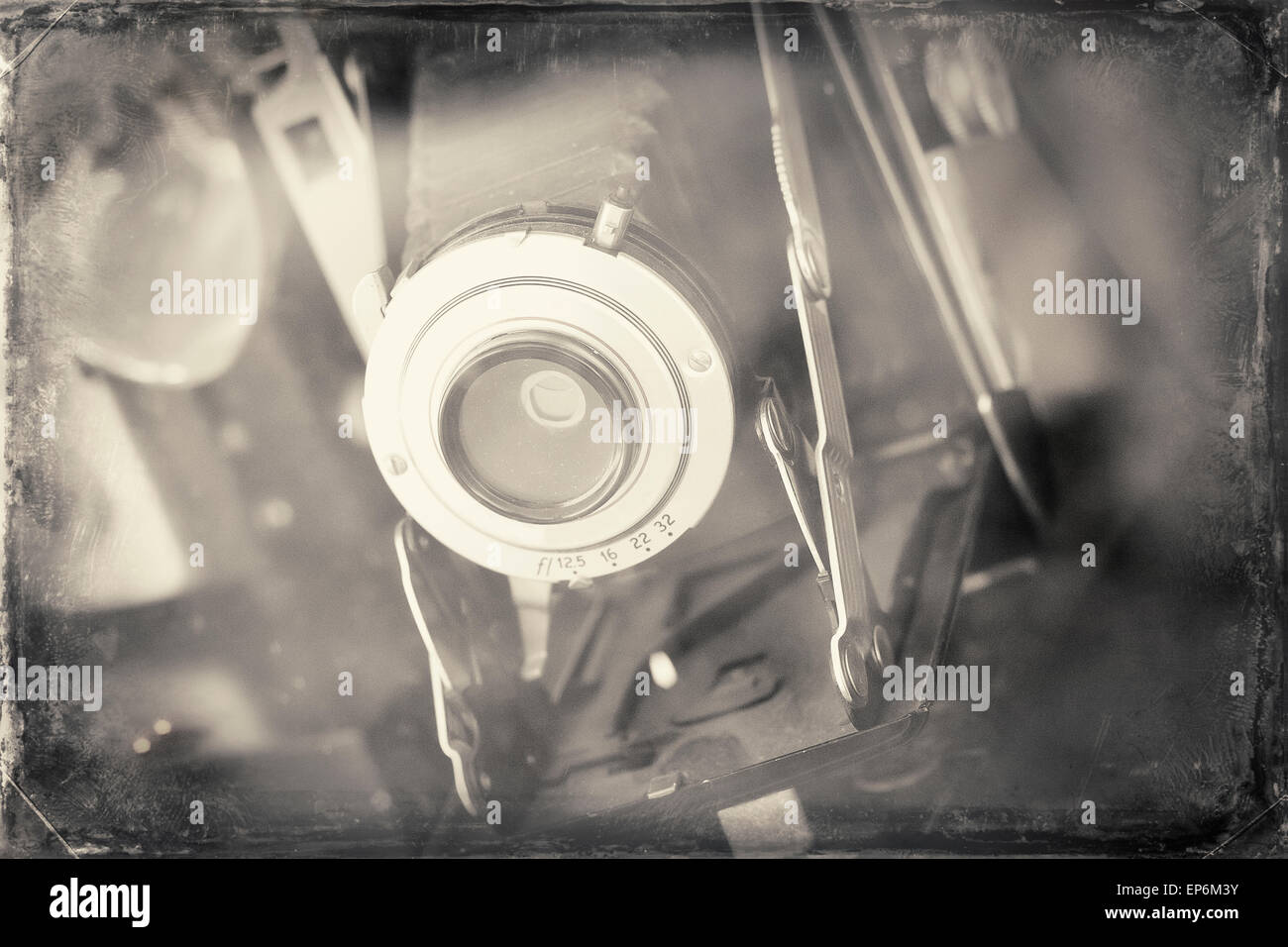 Antique accordion lens autographic foldout camera from late 1910's to