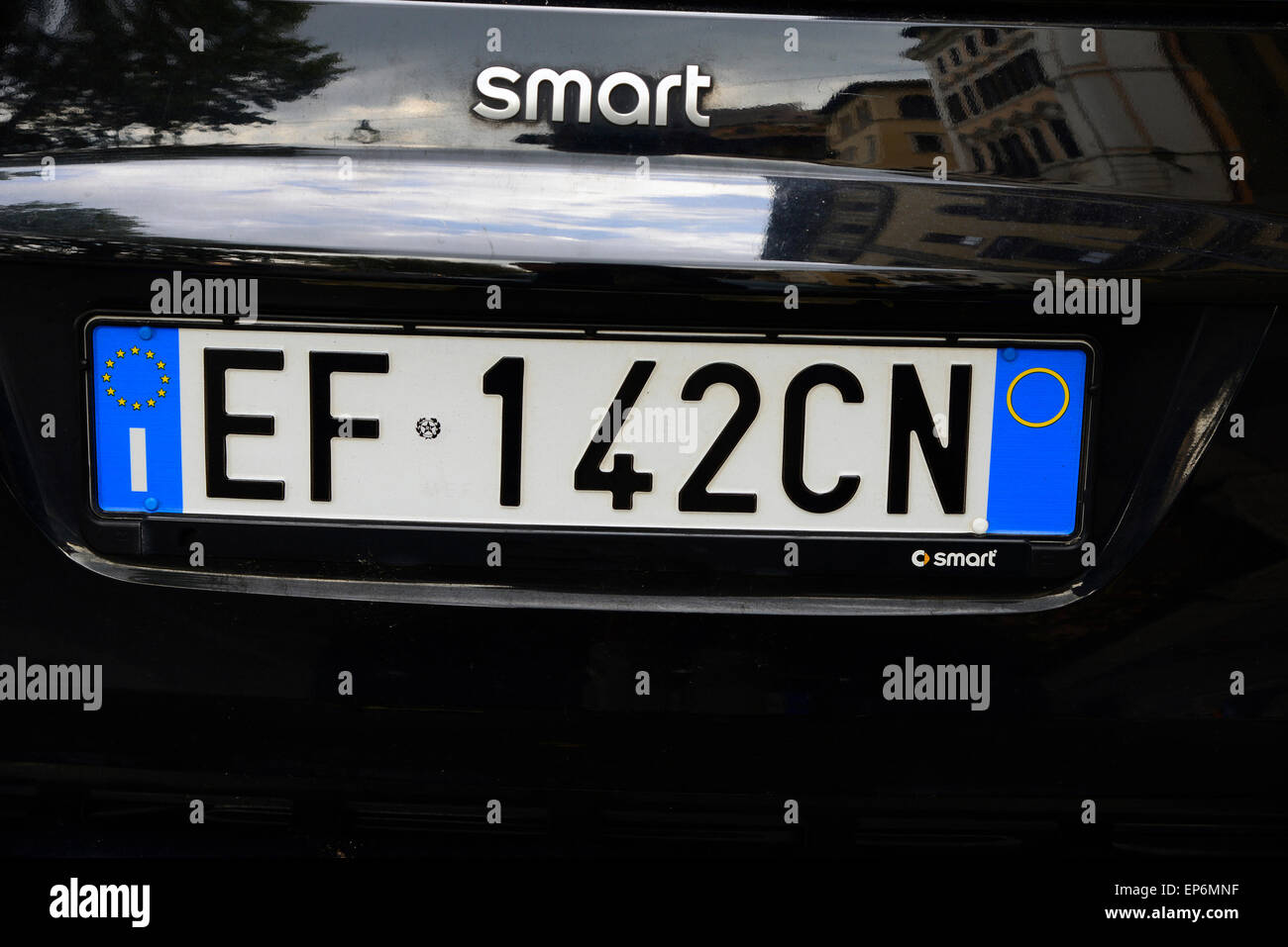 Liicense Plate on Car Rome Italy IT EU Europe Stock Photo
