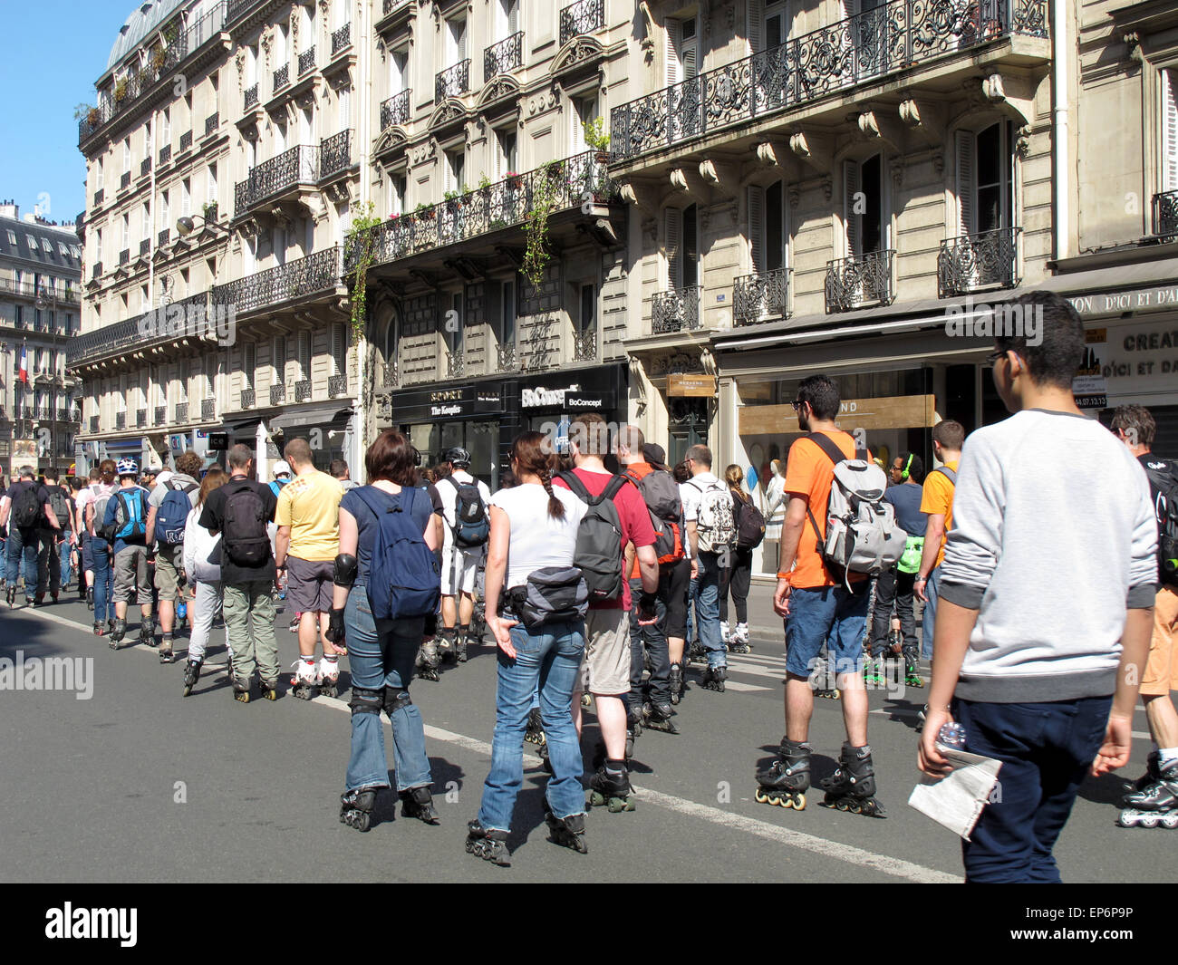 Hiking rollers in Paris, France Stock Photo Alamy