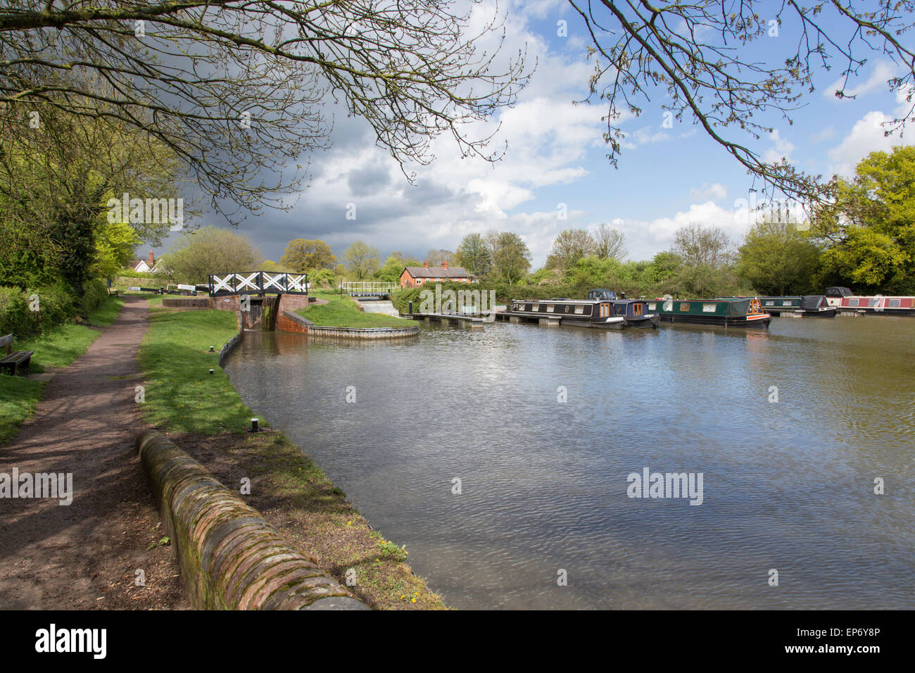 Kingswood Junction on the Stratford upon Avon Canal, Lapworth, Warwickshire, England, UK Stock