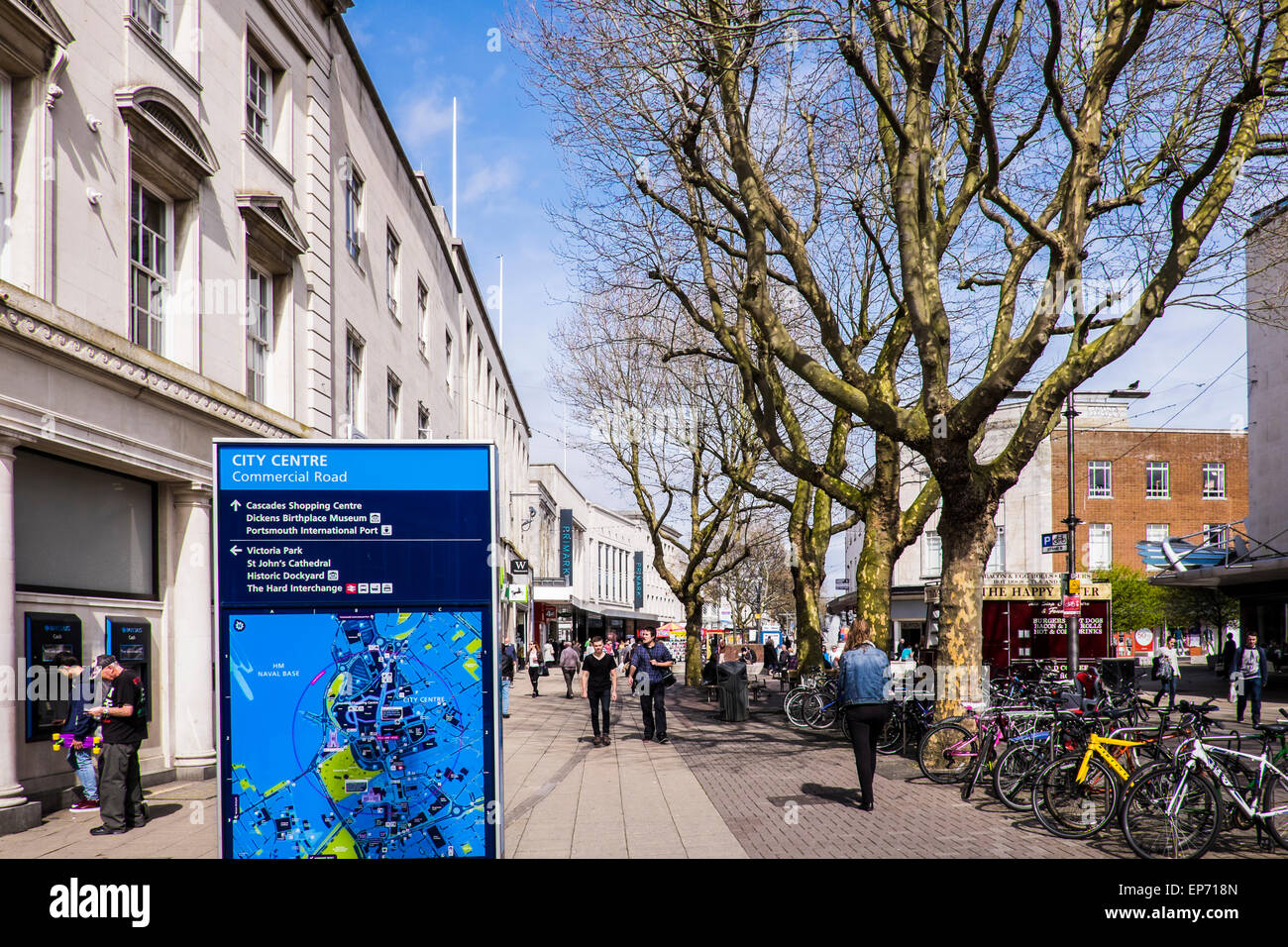 Portsmouth city centre shopping district Portsmouth, England, U.K