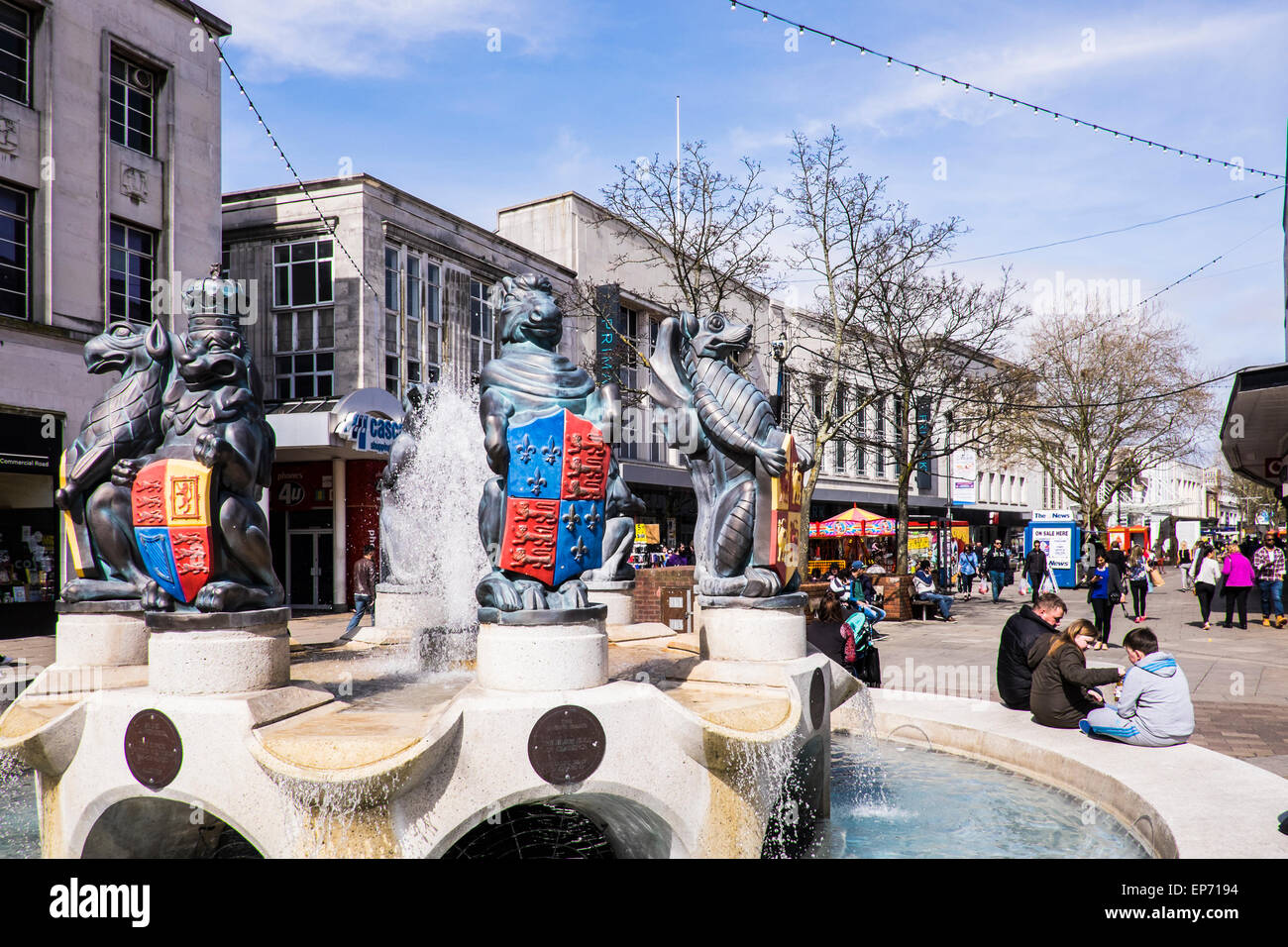 Portsmouth city centre shopping district Portsmouth, England, U.K