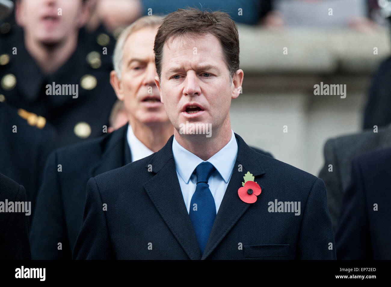 Remembrance Sunday service held at the Cenotaph.  Featuring: Nick Clegg Where: London, United Kingdom When: 09 Nov 2014 Credit: Daniel Deme/WENN.com Stock Photo