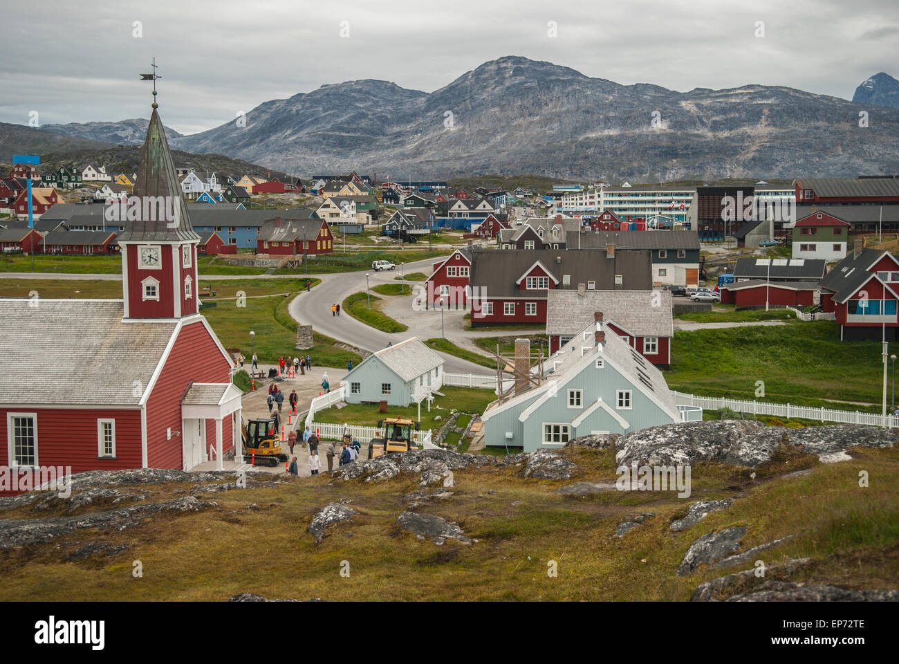 Buildings of Nuuk, the Capital of Greenland Stock Photo