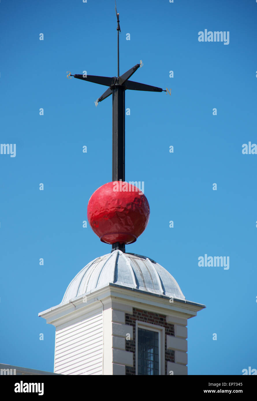 Royal Observatory Greenwich, Time Ball Flamsteed House, Greenwich Park London, Stock Photo