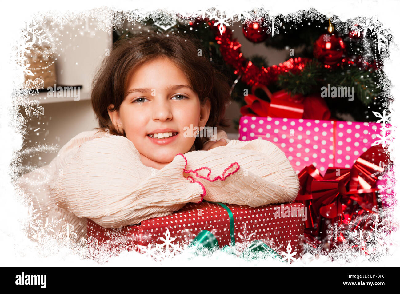 Kids with their christmas presents Stock Photo Alamy