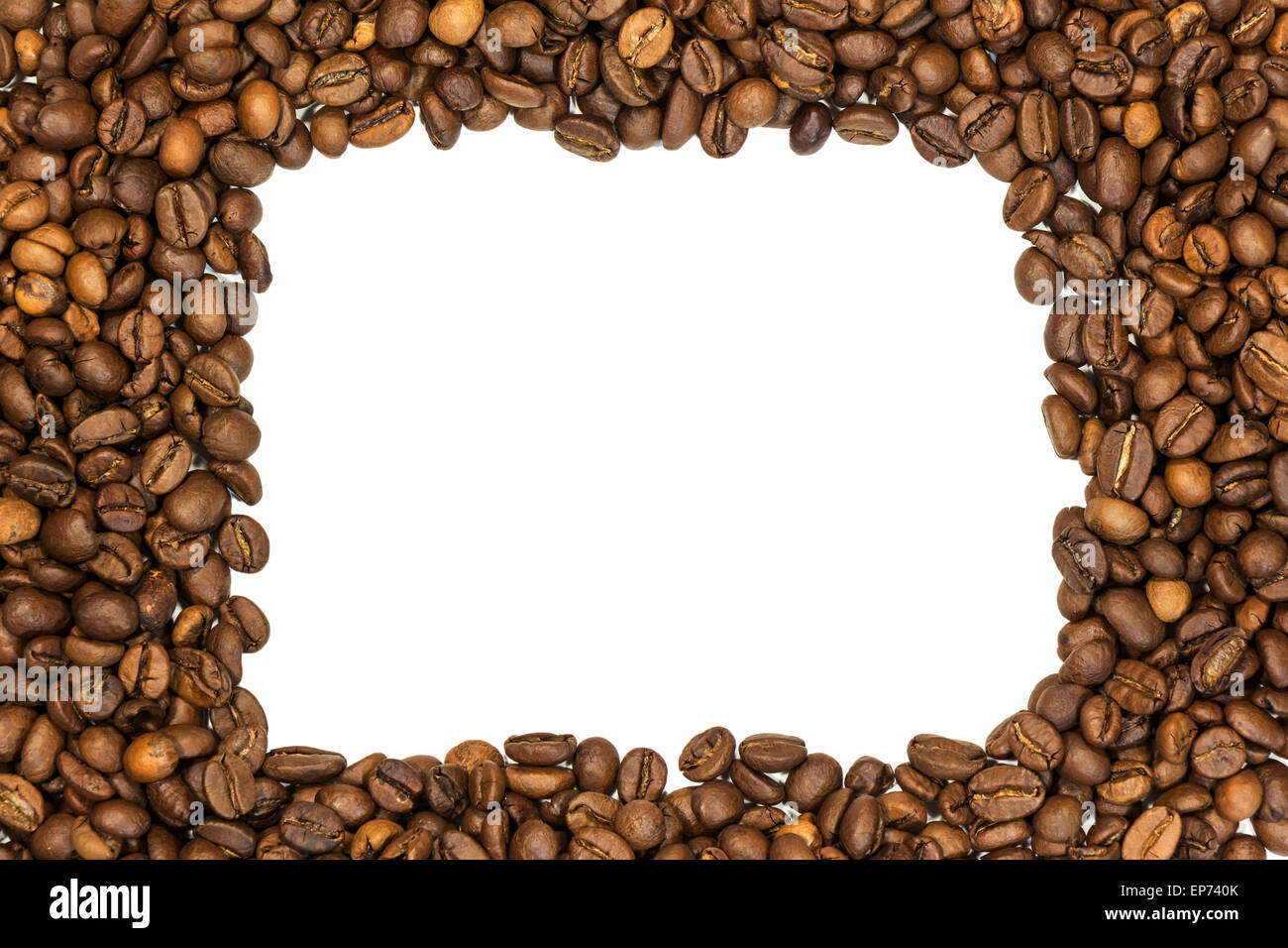 Frame of coffee beans isolated on white Stock Photo