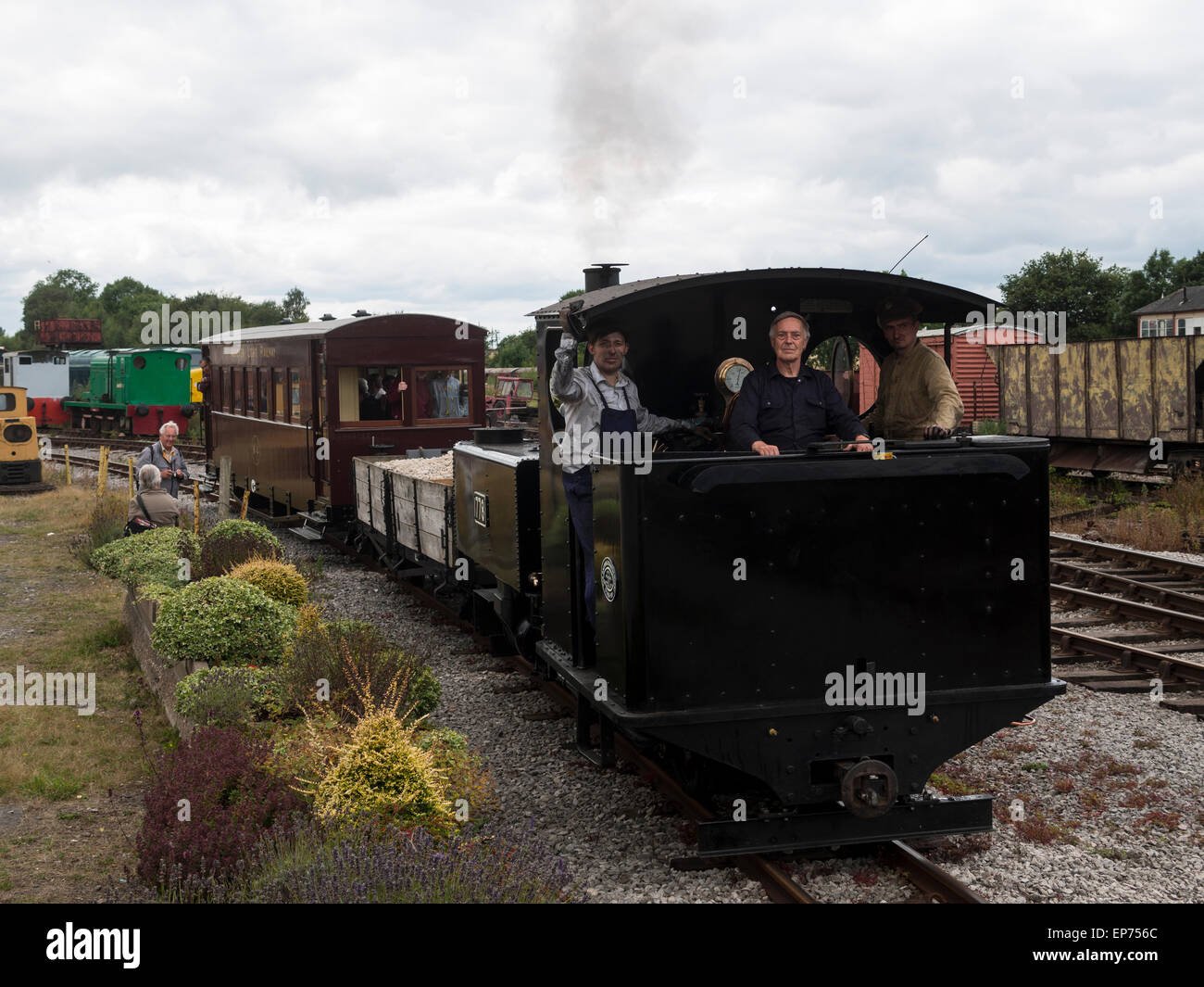 Baldwin vintage steam locomotive on the Golden Valley Light Railway, near ripley, Derbyshire, UK Stock Photo