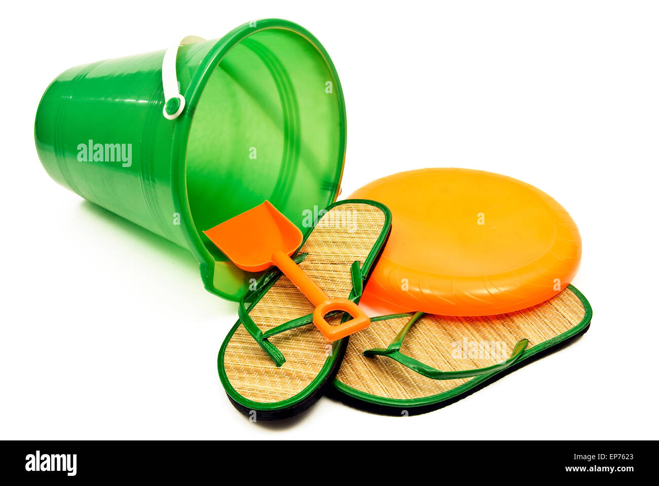 Beach Toys And Accessories Isolated On White Stock Photo Alamy