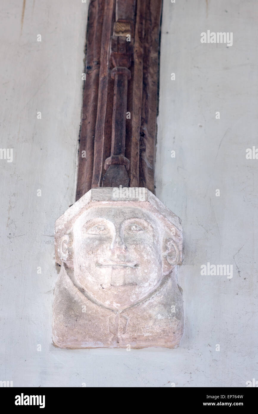 Grotesque at St Andrew's church (Lyddington, Rutland, England), which was built mainly in the 1300's and 1400's next to a palace Stock Photo
