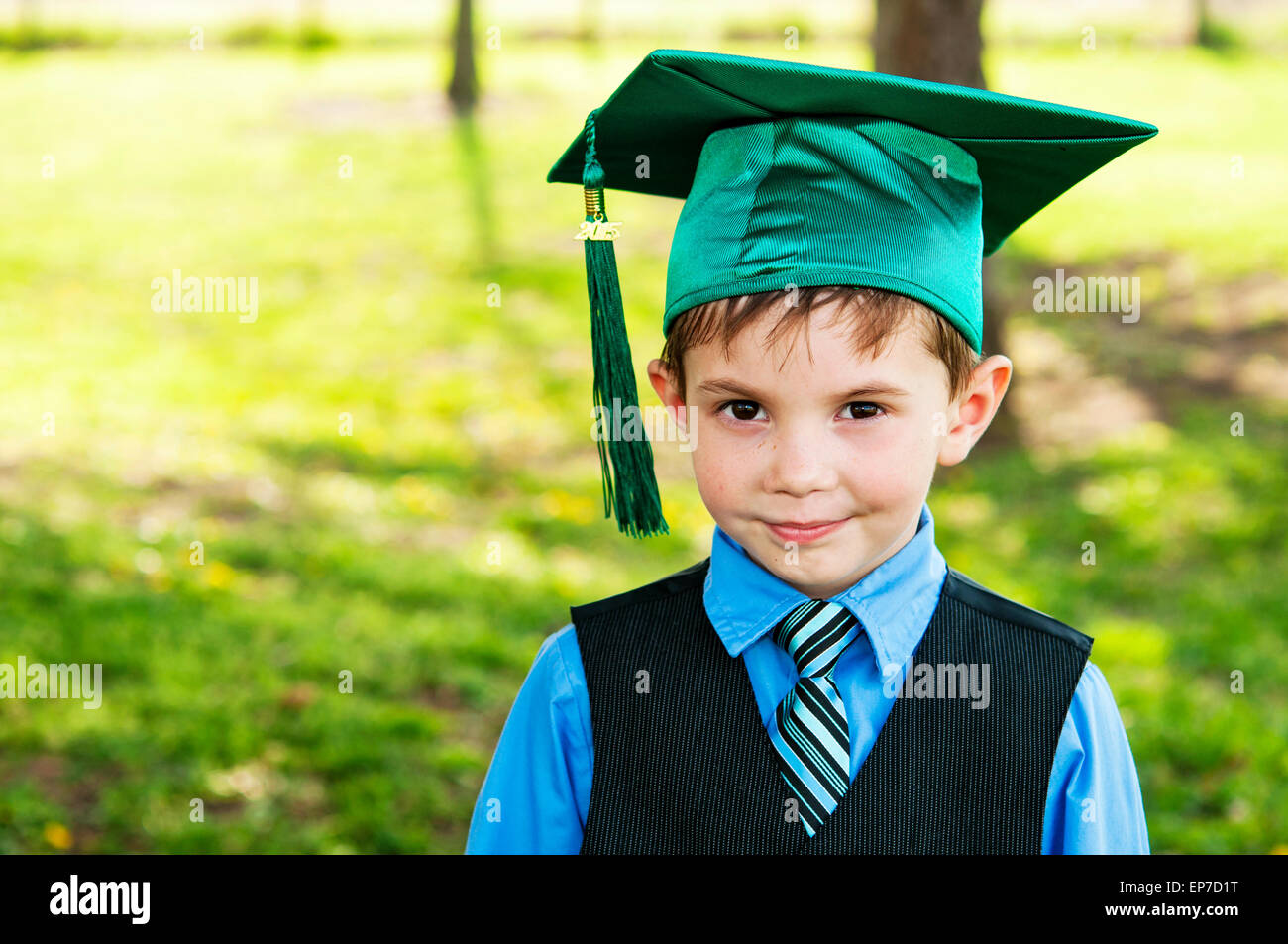 Portrait of Kindergarten graduate Stock Photo