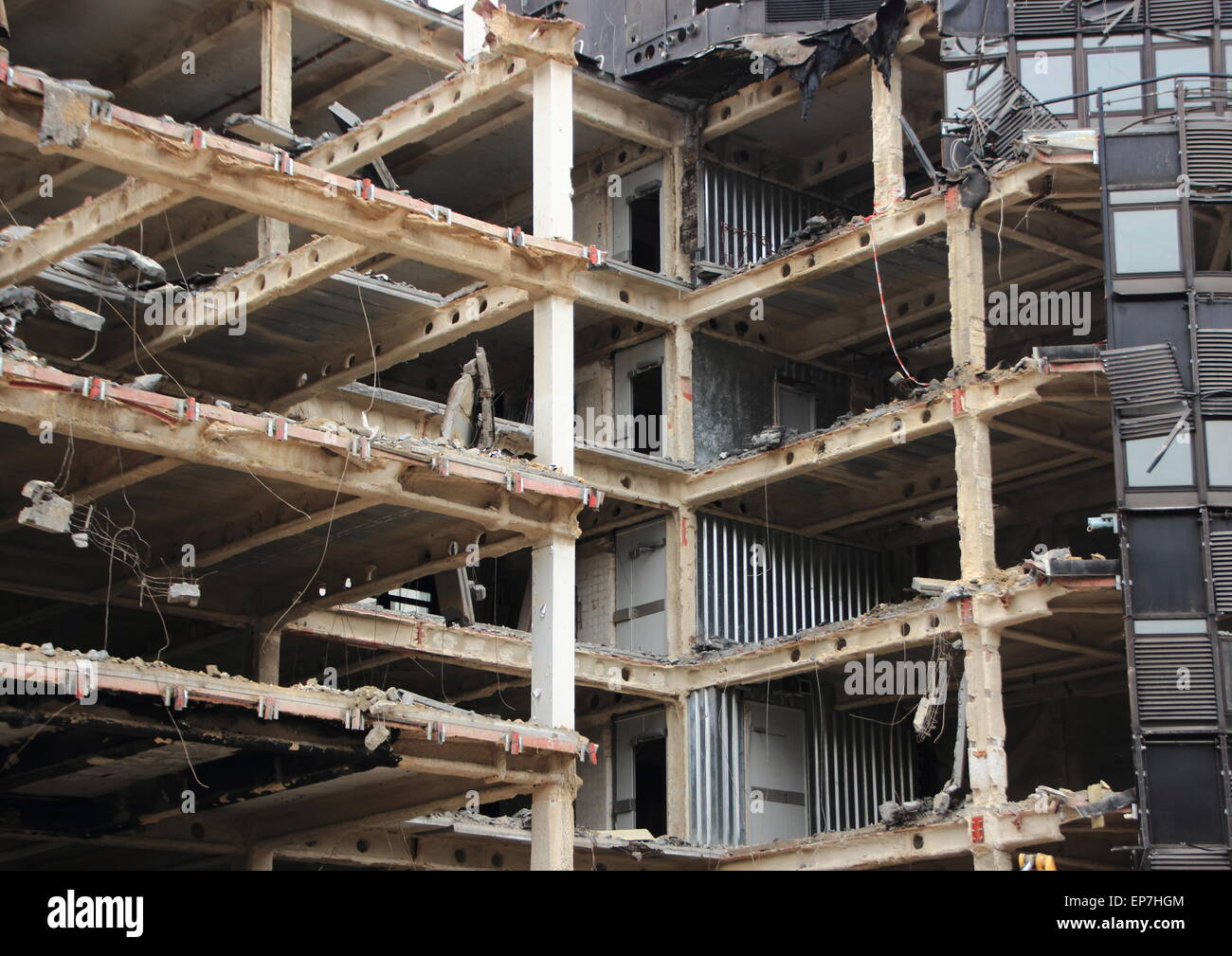Perspective of Urban Building Demolition with Open removed Facade Stock ...