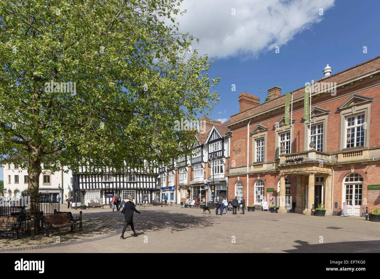 Evesham town center, Worcestershire, England, UK Stock Photo: 82532912
