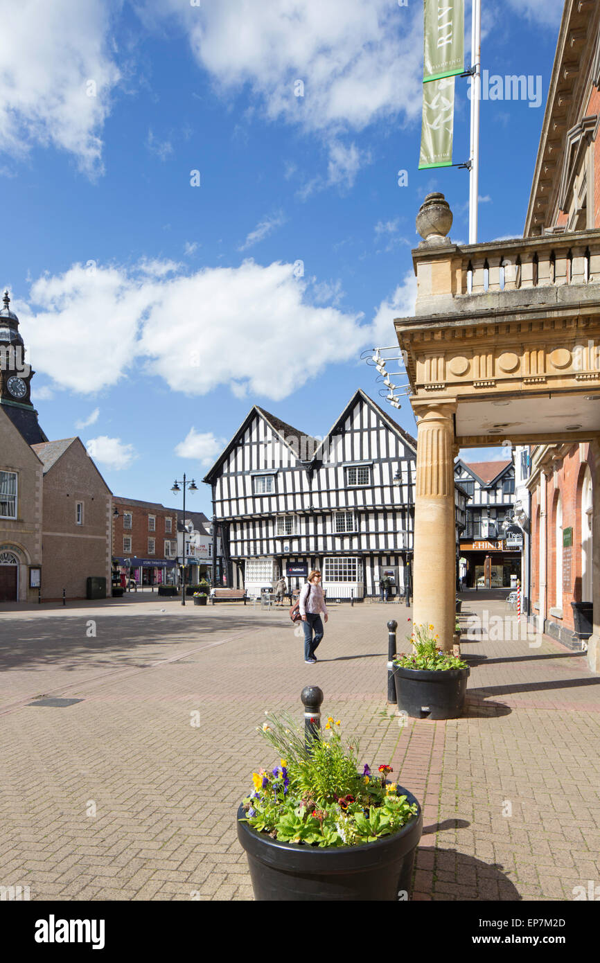 Evesham town center, Worcestershire, England, UK Stock Photo