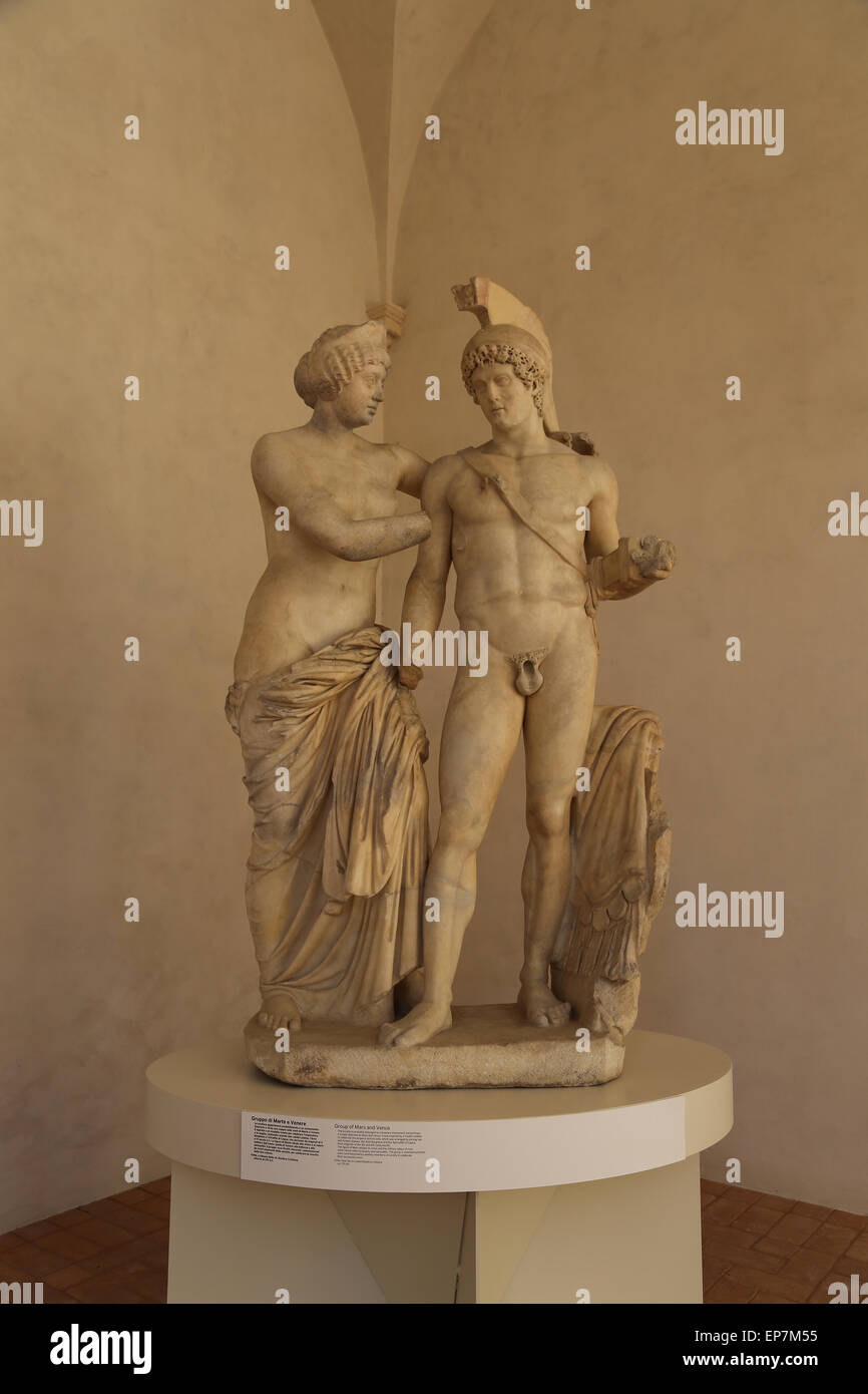 Group of Mars and Venus. Roman. From Ostia. Ca. 170 AD. Italy. National Roman Museum. Baths of Diocletian. Rome. Italy. Stock Photo