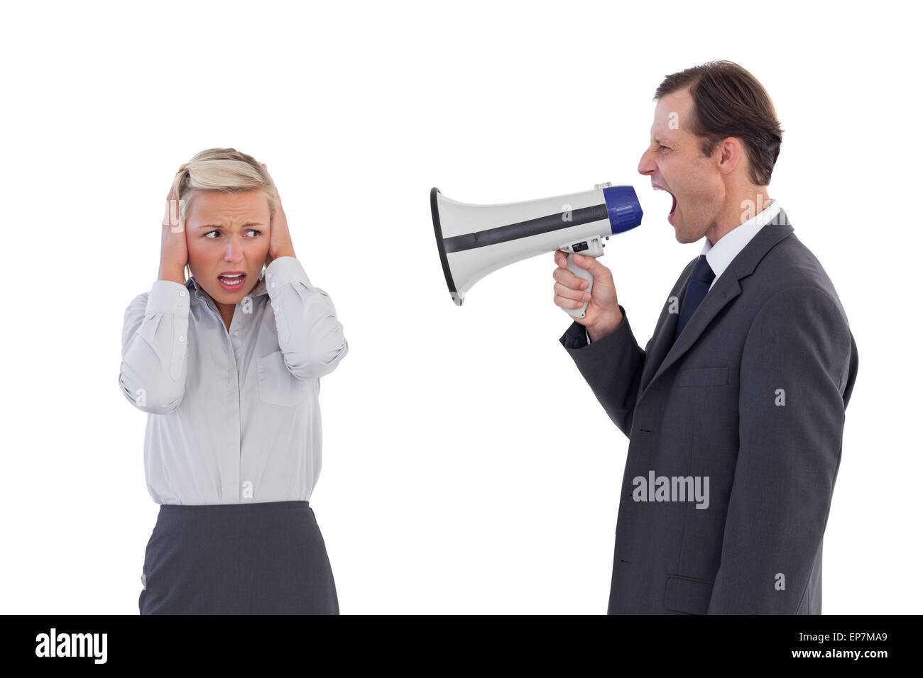 Man covering ears screaming Cut Out Stock Images & Pictures - Alamy