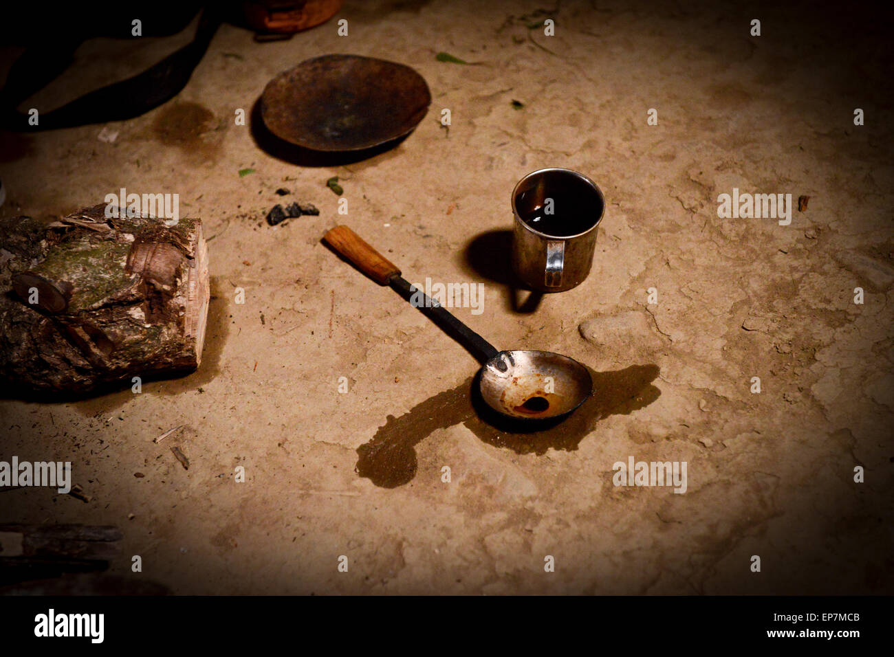 Opium smoking in India Stock Photo