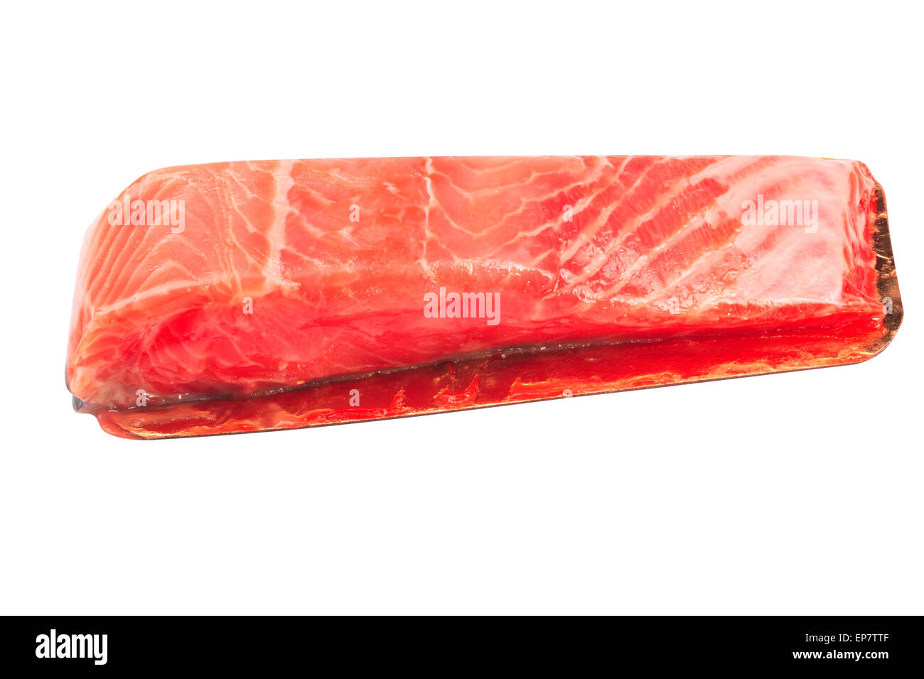 piece of red fish fillet isolated on white Stock Photo - Alamy