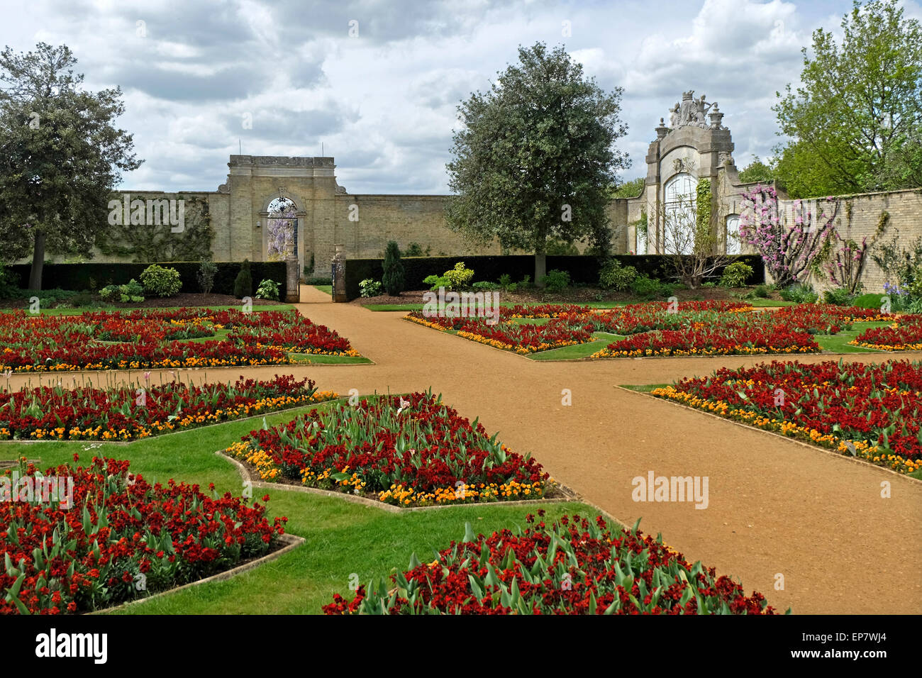 Formal Gardens at Wrest Mansion and Park, Silsoe, Luton, Bedfordshire, UK. Stock Photo