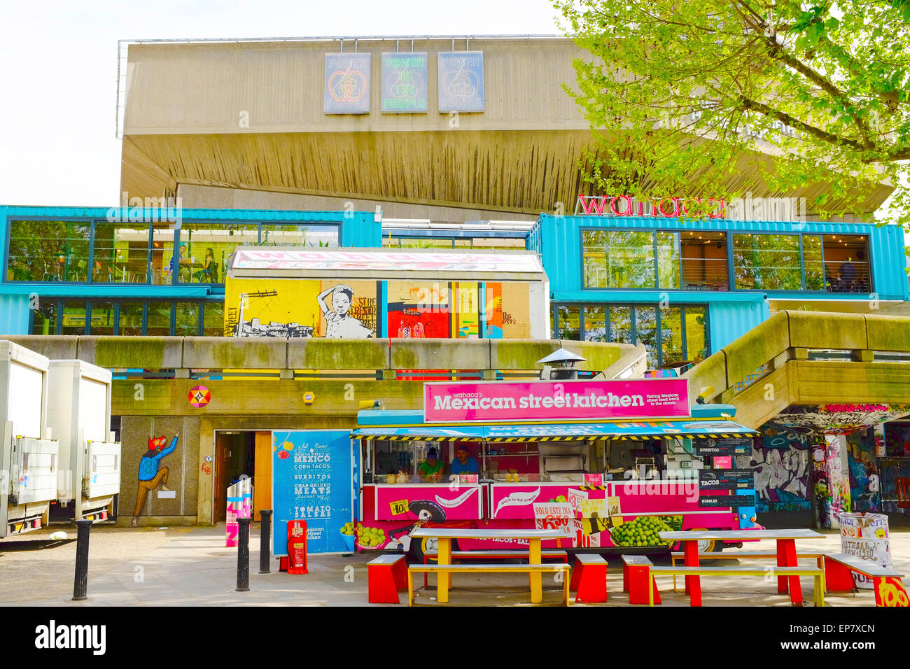 Mexican Street Kitchen next to The National Theatre - South Bank - London Stock Photo