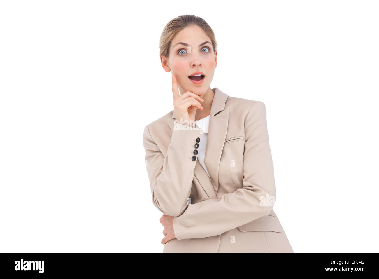Portrait astonished woman smart hi-res stock photography and images - Alamy