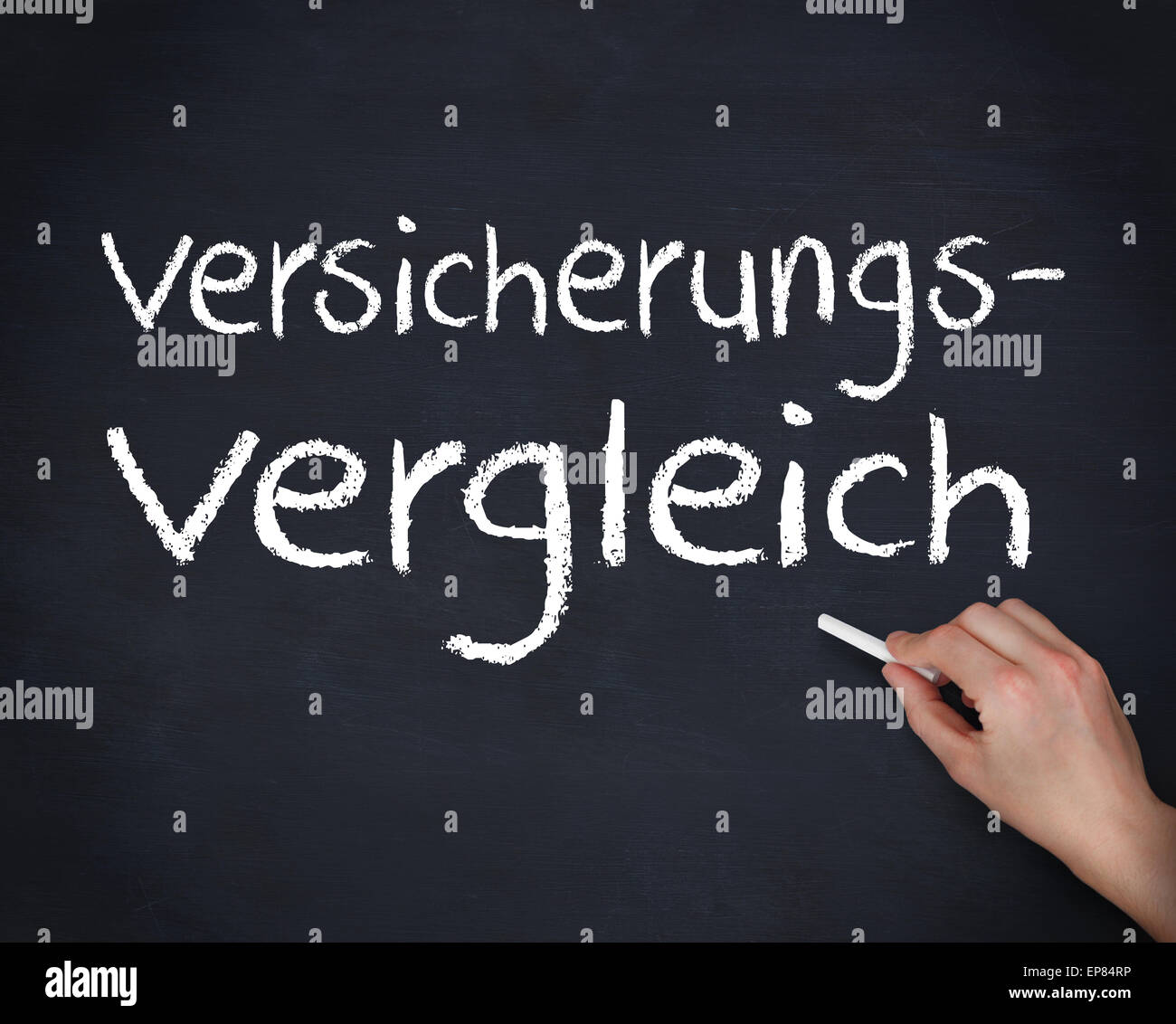 Hand writing words versicherungs and vergleich Stock Photo