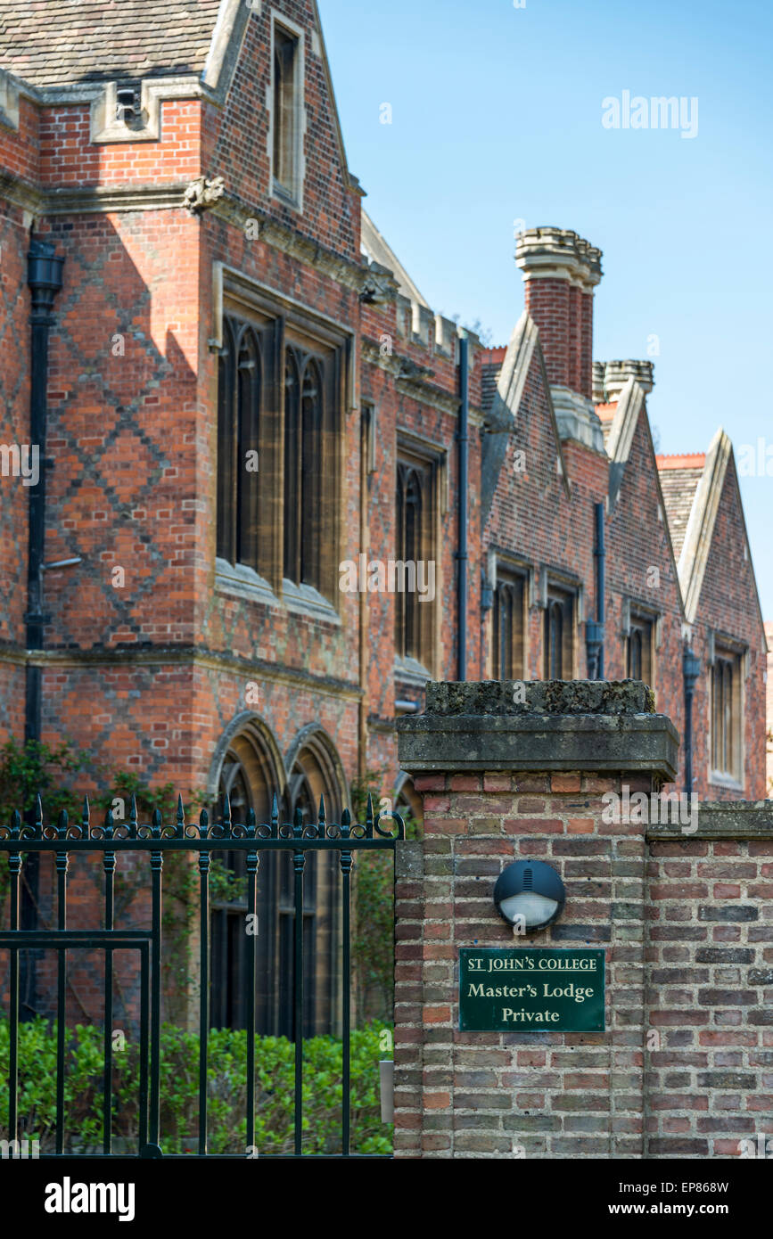 The Master's Lodge of St John's College of Cambridge University Stock Photo